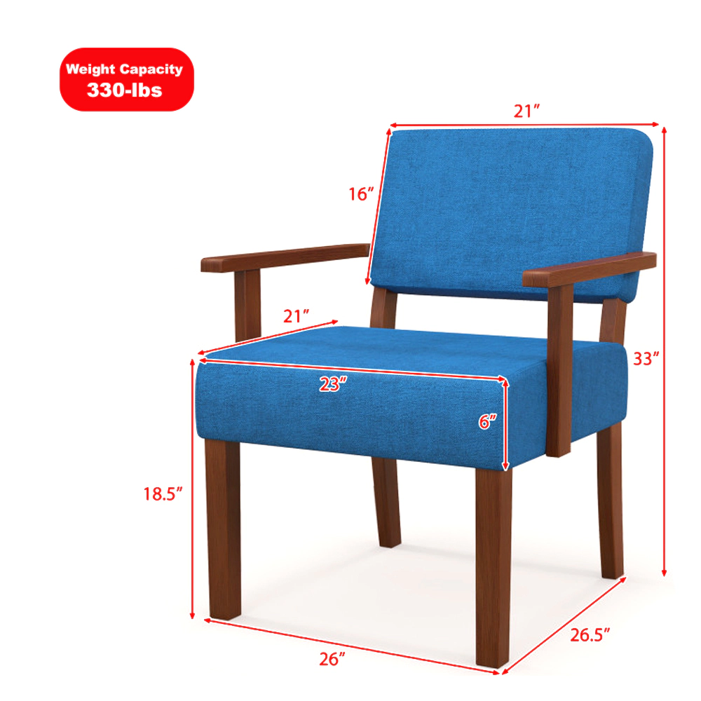 Hivvago Modern Upholstered Accent Chair with Solid Wood Frame for Living Room