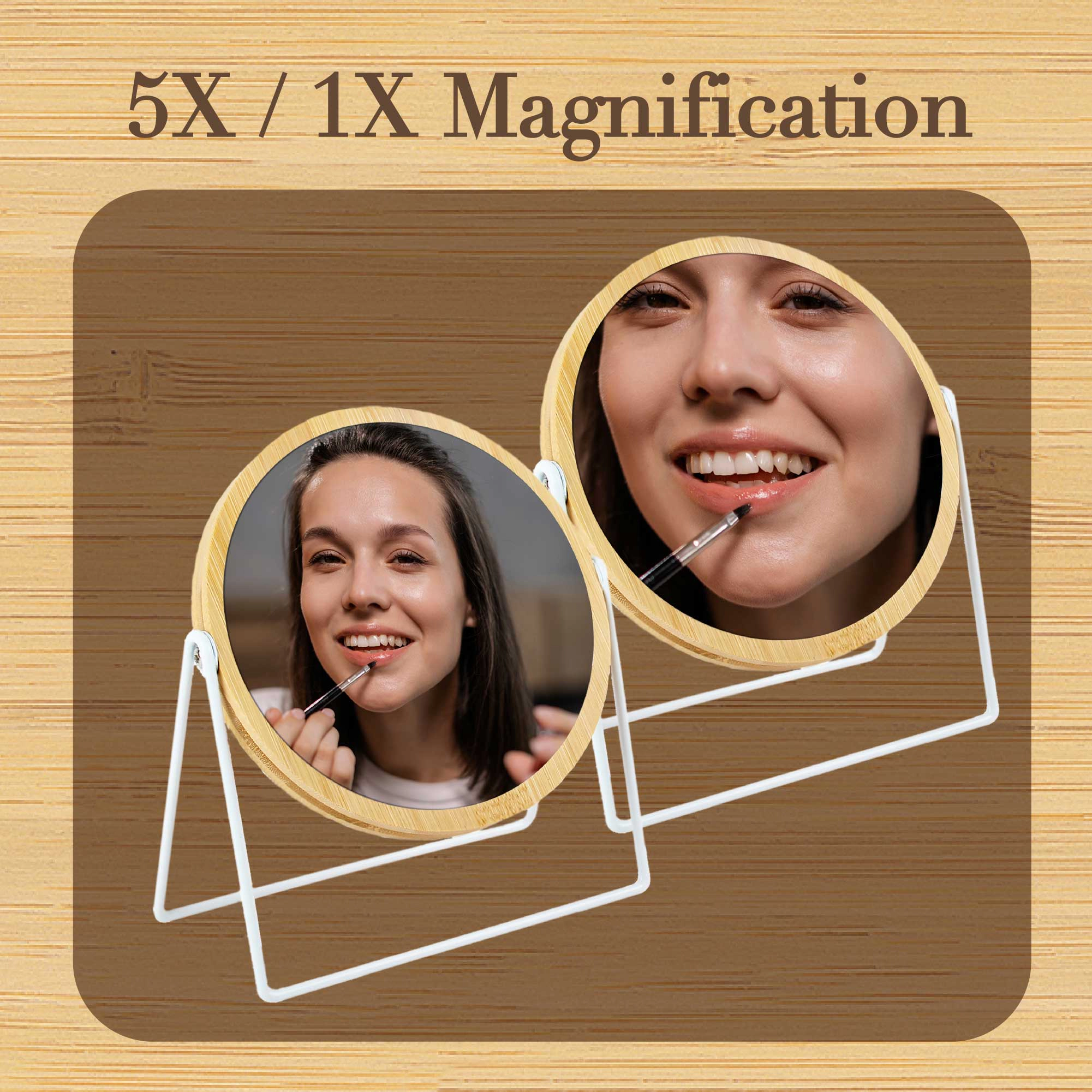 Pursonic Unisex Dual Magnification 360° Swivel Vanity Mirror with 1x & 5x Magnification