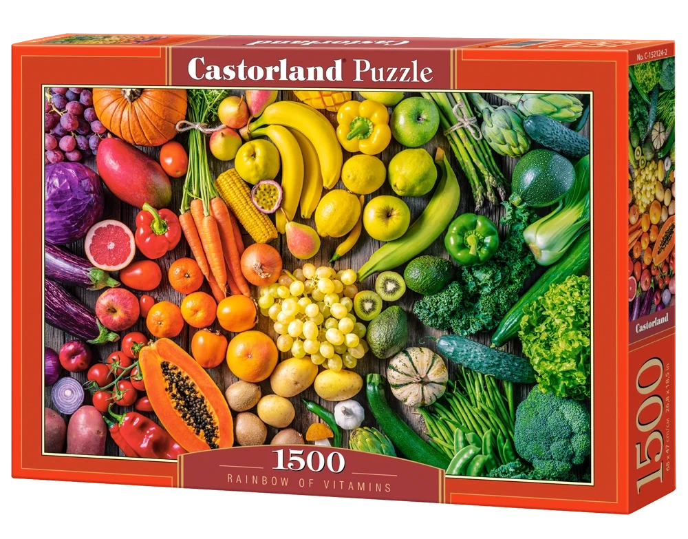 CASTORLAND 1500 Piece Jigsaw Puzzles, Rainbow of Vitamins, Vibrant & Healthy Kitchen, Gradient jigsaw, C-152124-2