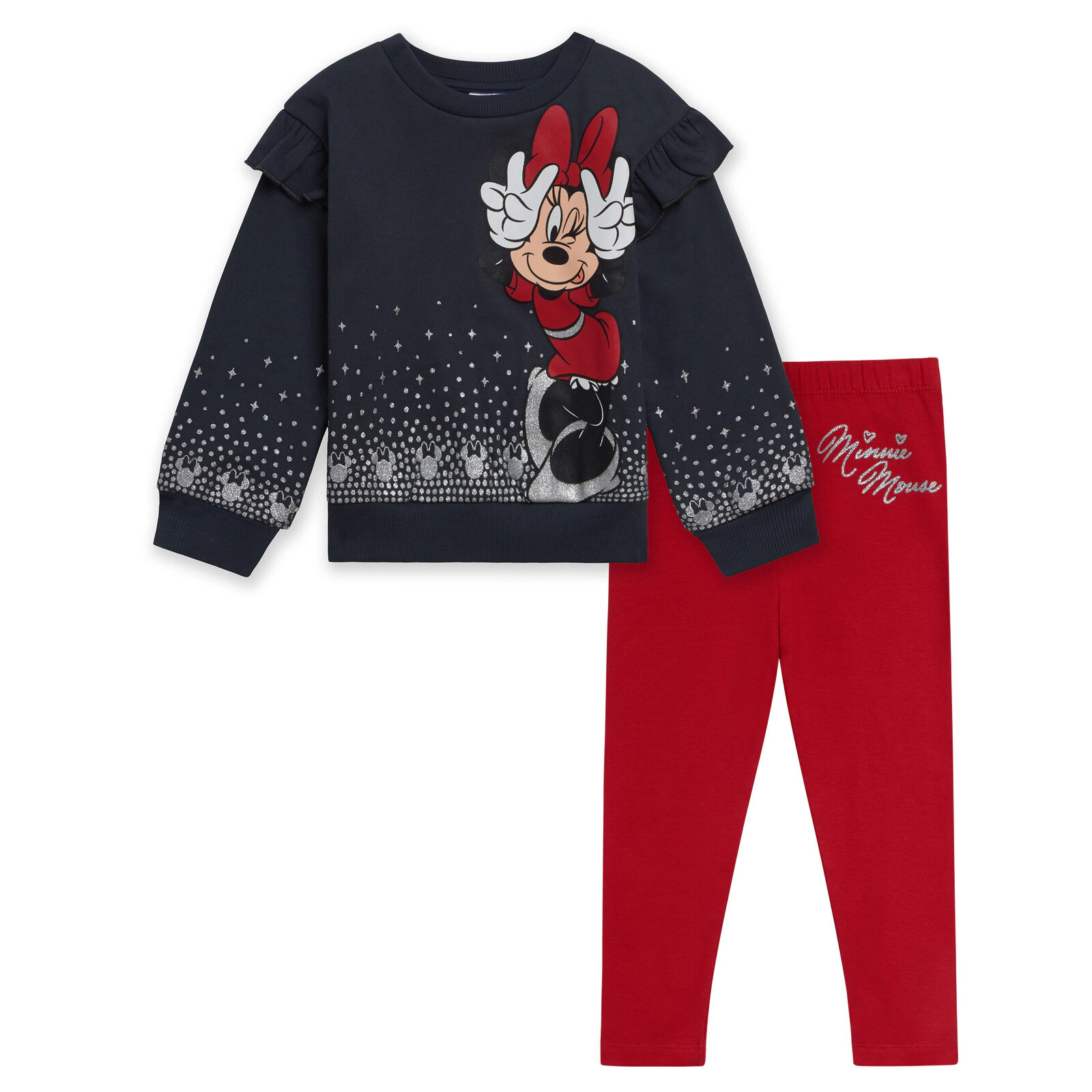 Disney Minnie Mouse Girls' Fleece 2-Piece Sweatshirt and Leggings Set