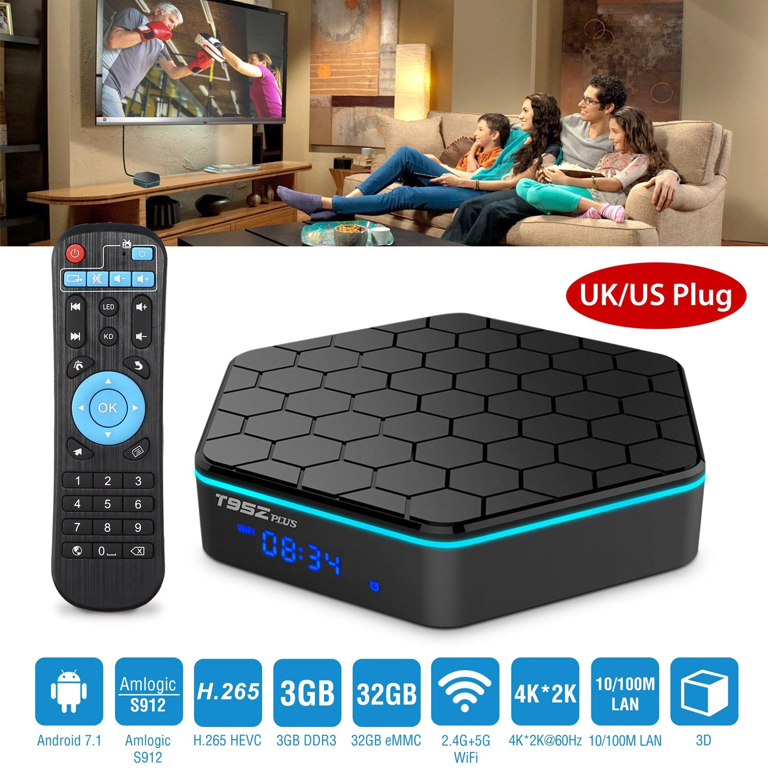 GBruno 4K Android TV Box With 3GB RAM And 32GB Storage