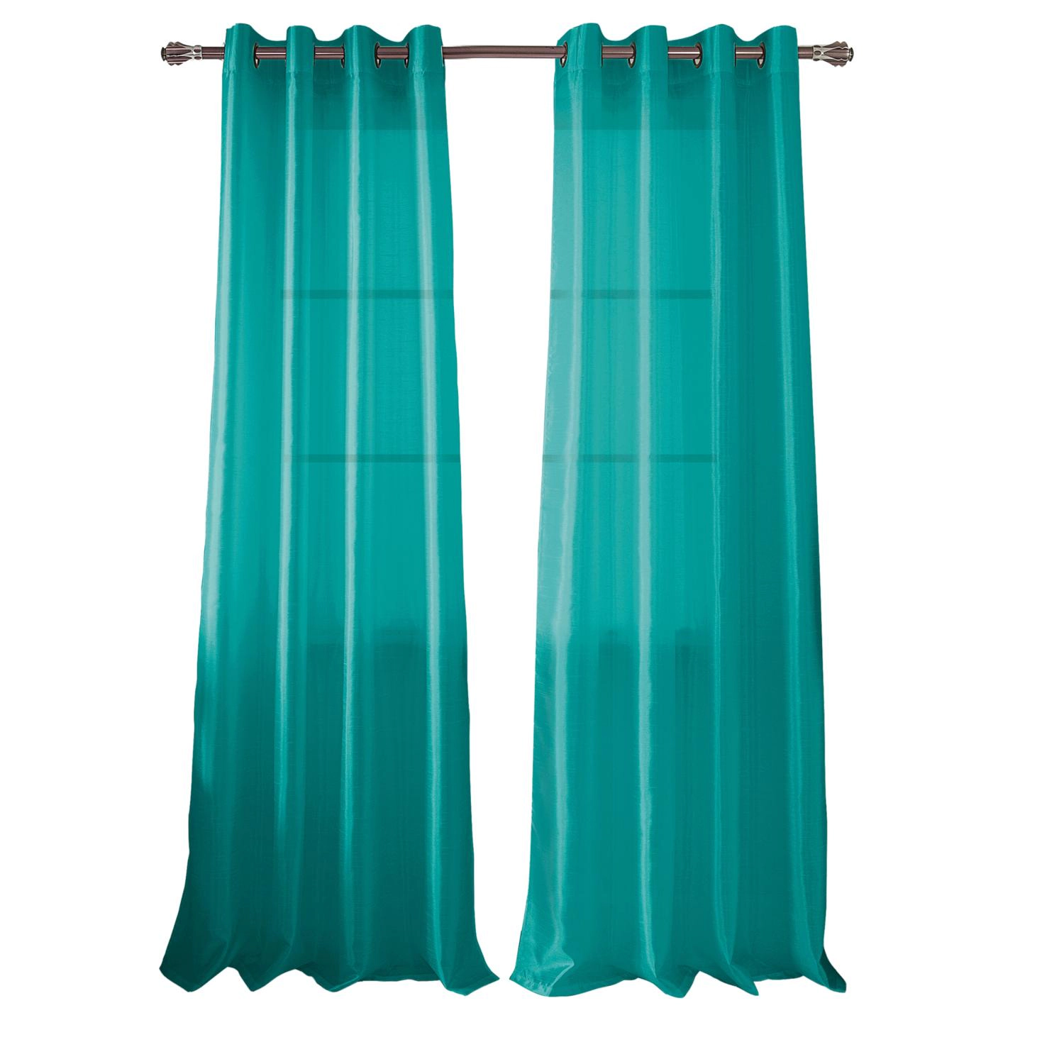 RT Designer Collection Nancy Grommet Luxurious Modern Design Curtain Panel 54" x 95" Teal