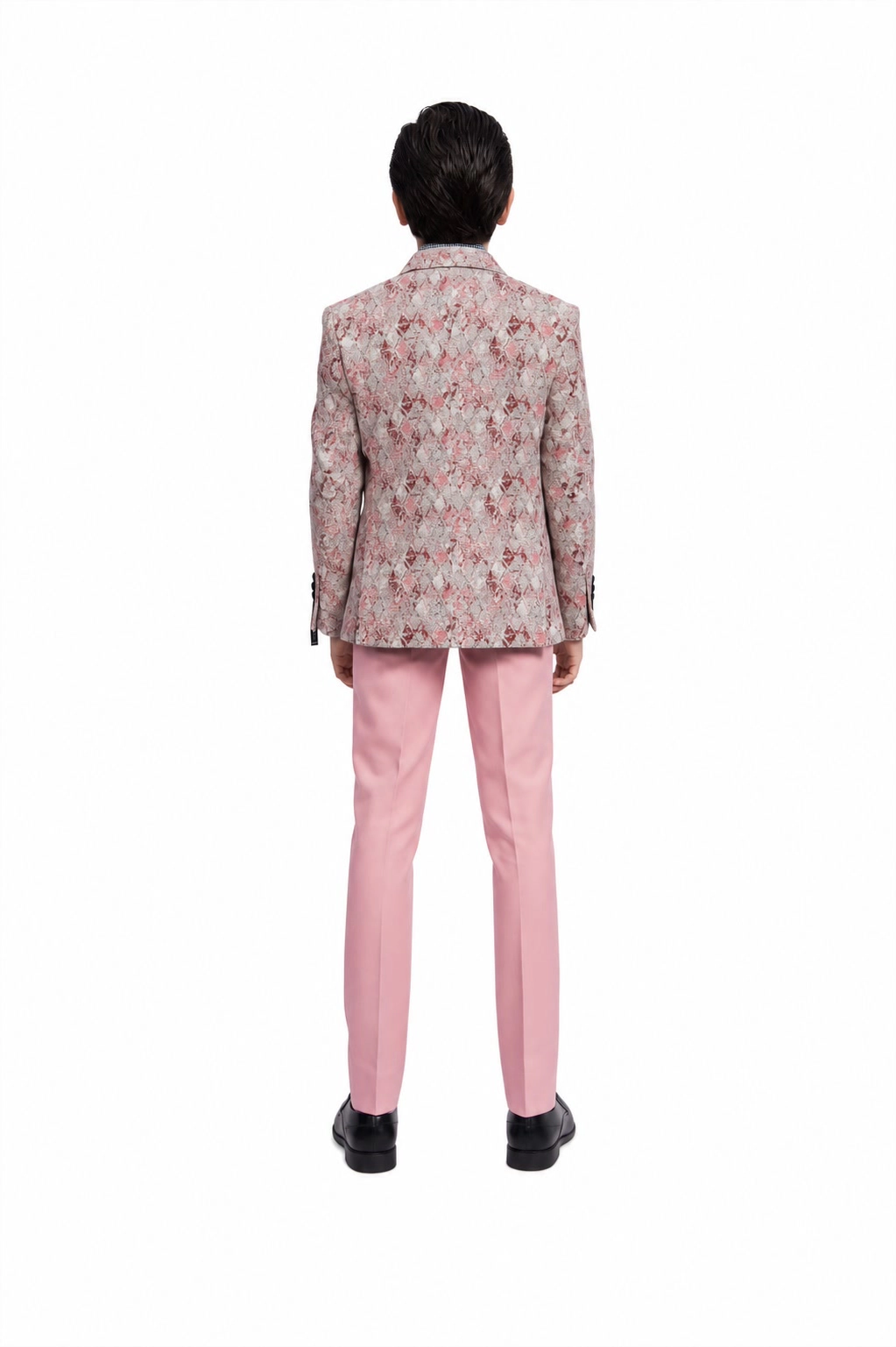 Elie Balleh Boys Slim Fit Faded Argyle Jacket