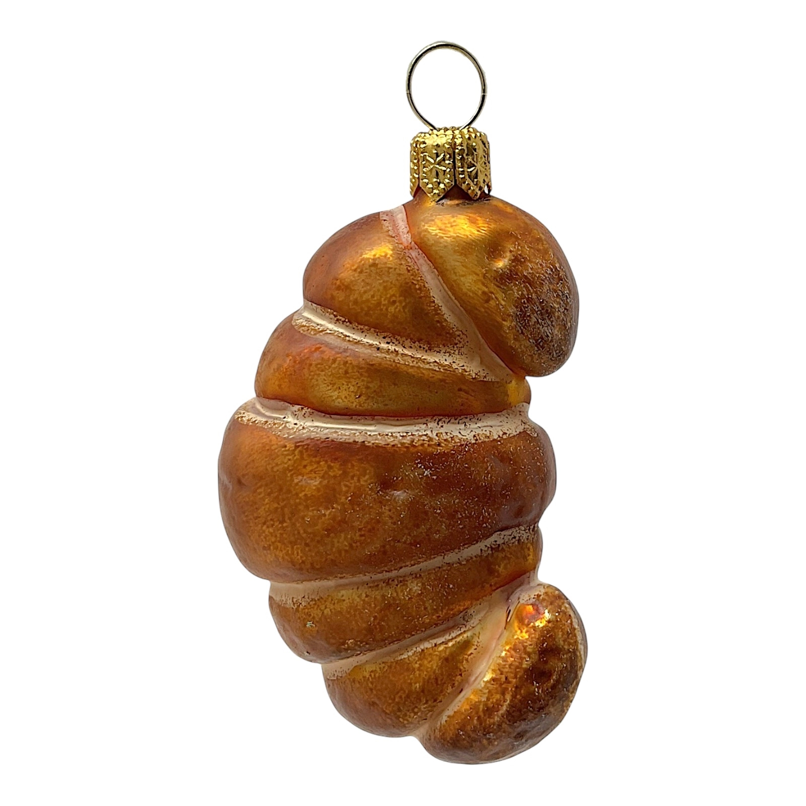 Pinnacle Peak Trading Company Croissant Pastry Polish Blown Glass Christmas Ornament Set of 2 Decorations