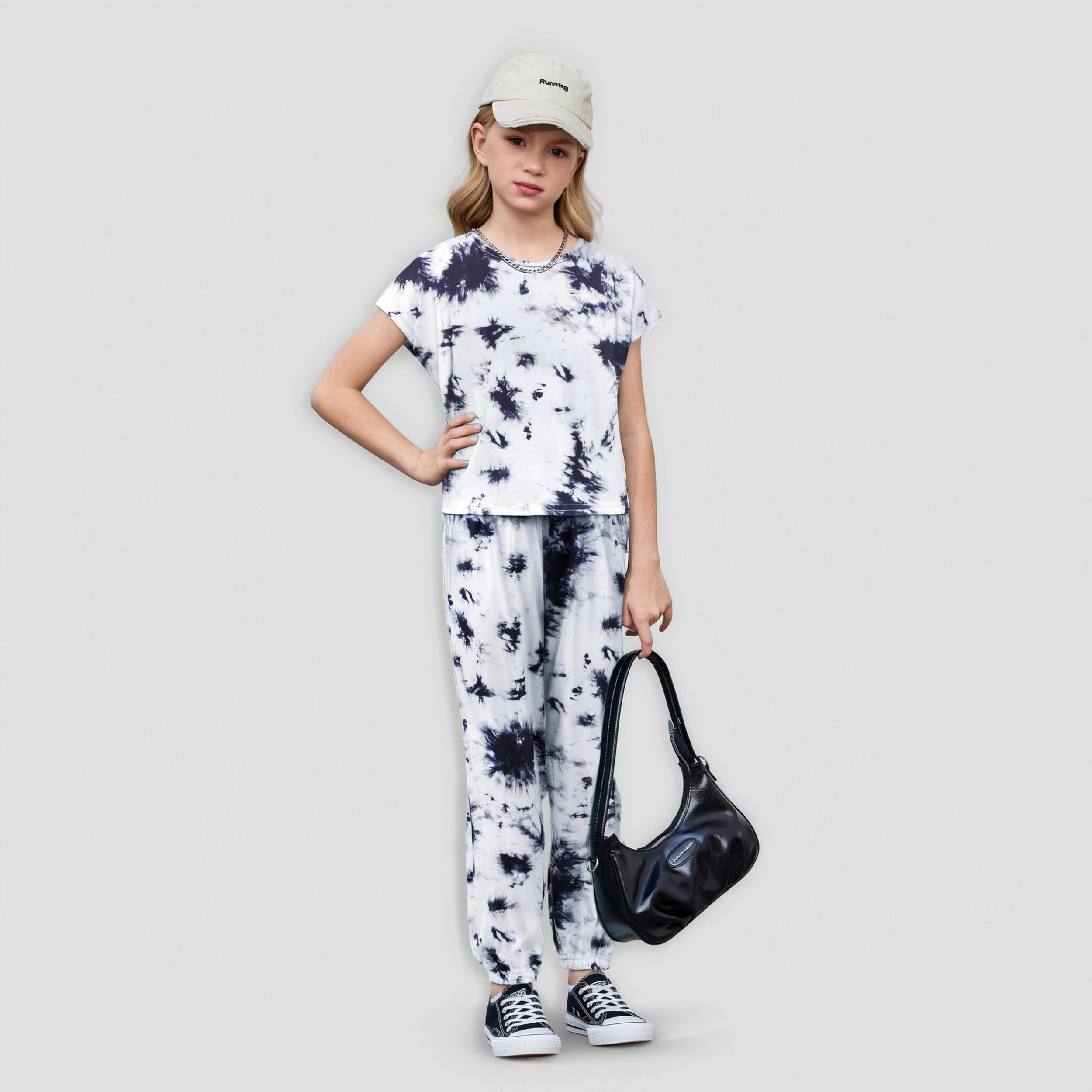 Arshiner Girls Clothes Piece Summer Outfits Drop Shoulder Top Pullover Sweatpants Jogger Set