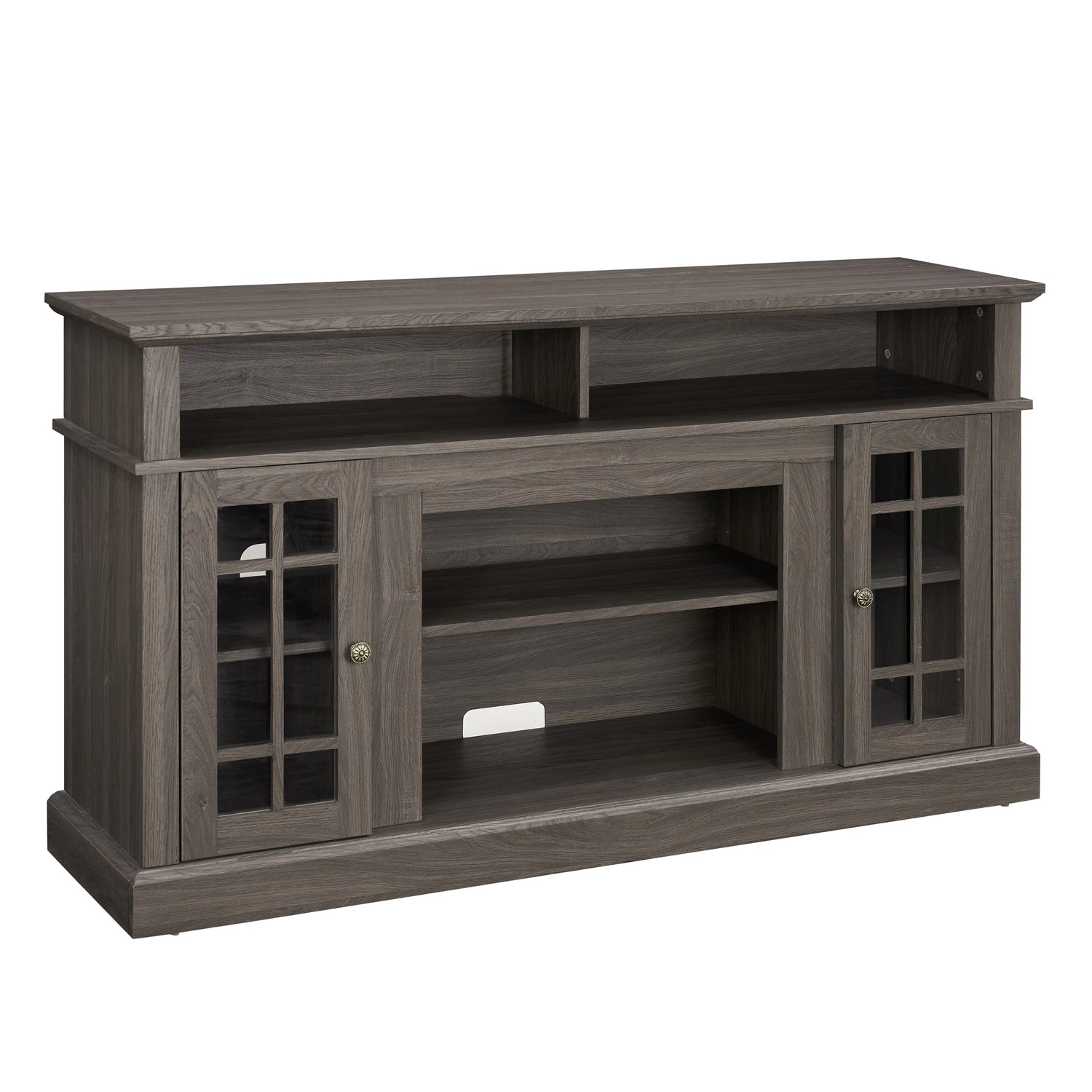 GBruno 58-Inch TV Stand With Glass Door Cabinets