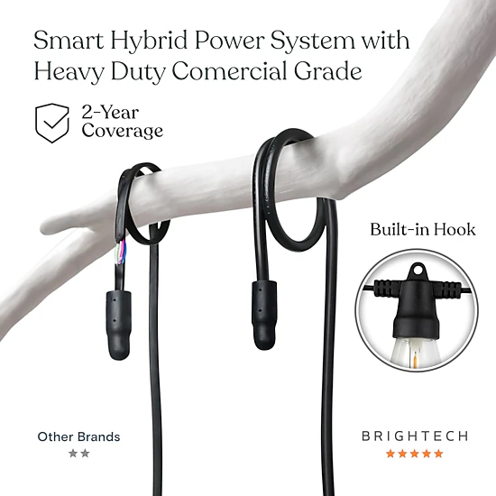 Brightech Ambience Hybrid Solar and Plug In Color Changing LED String ...