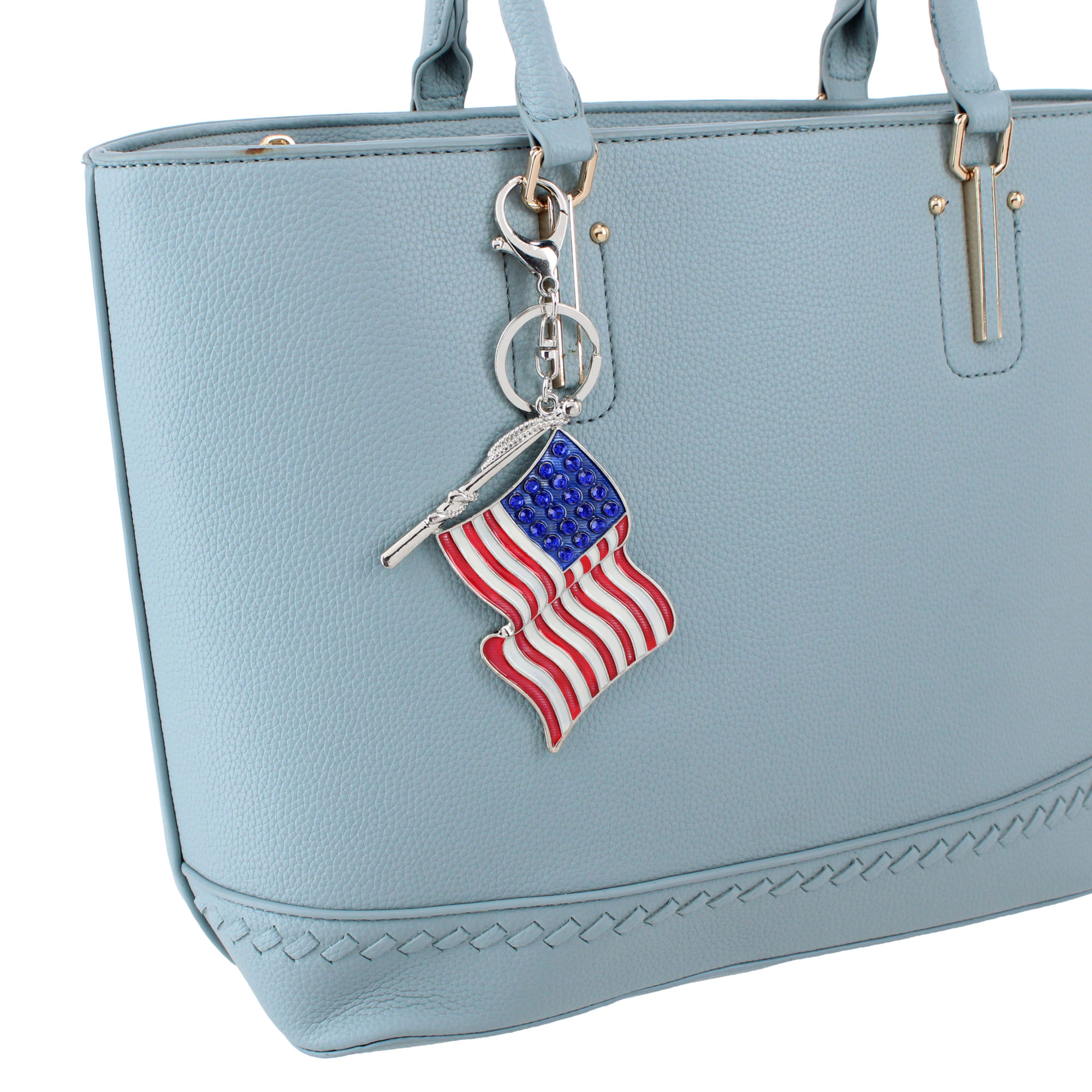 CTM Women's Old Faithful Rhinestone Embellished Bag Charm & Keychain