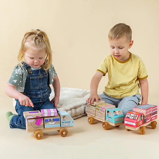 Miller Boys Vintage Toys - Stackable Flower Delivery Puzzle Truck, Made in Canada, Non-Toxic Ink