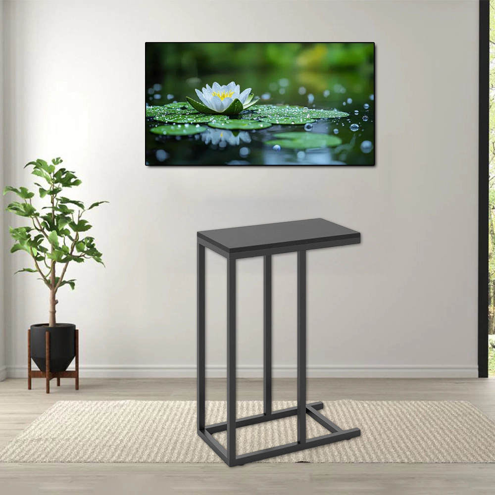 Hivvago C-Frame Side Table with Durable Metal Base