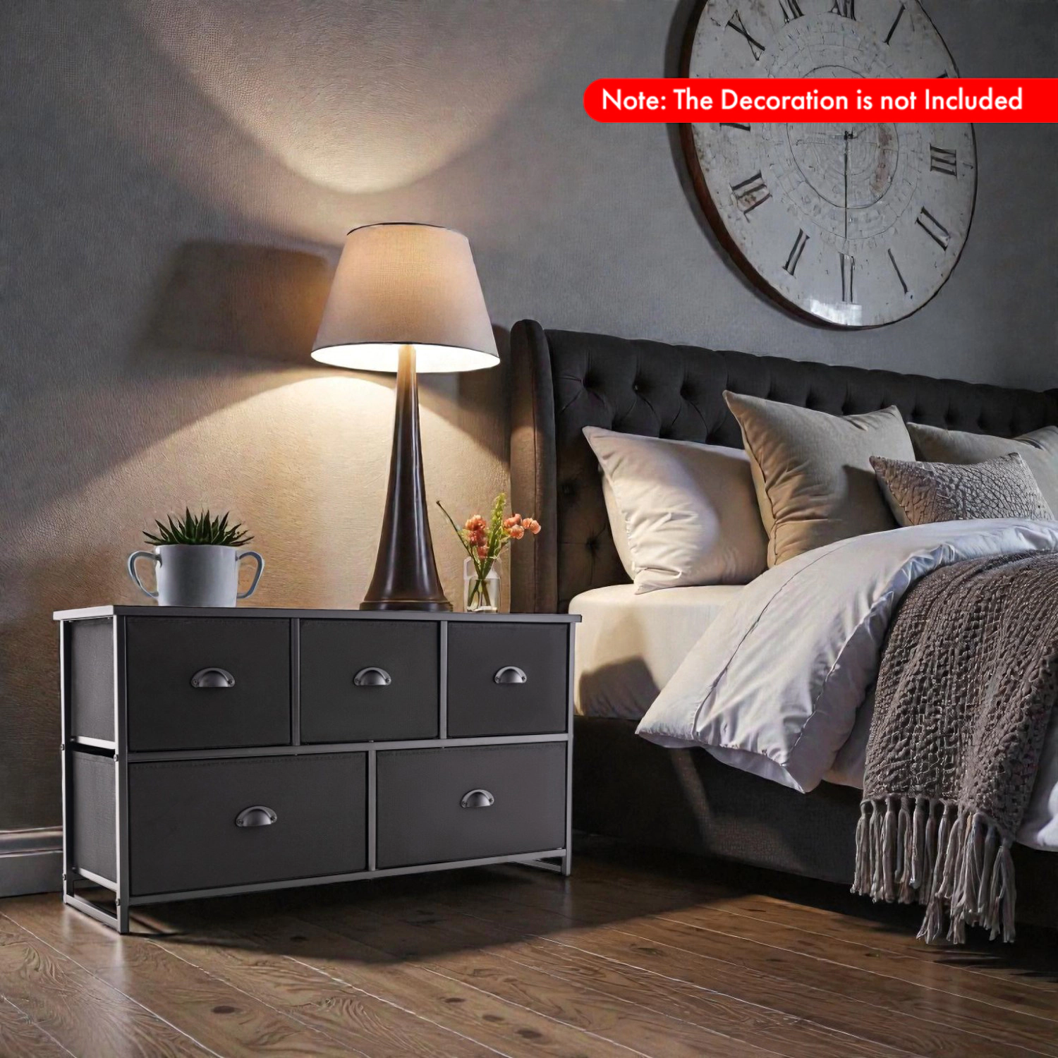Hivvago Five-Cube Fabric Dresser Tower for Home Organization