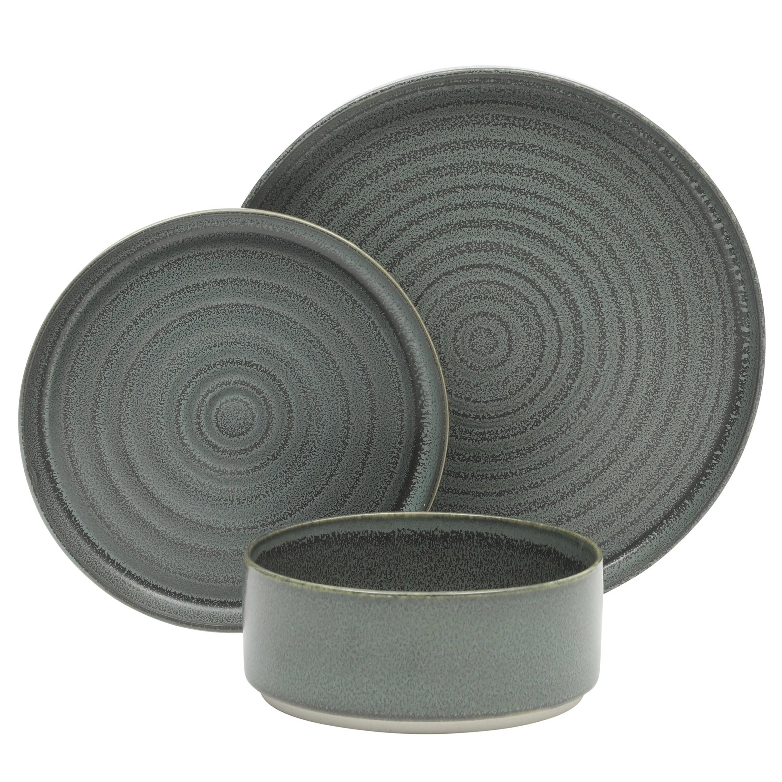 Gibson Elite Echo Bay 12 Piece Round Porcelain Dinneware Set in Blue