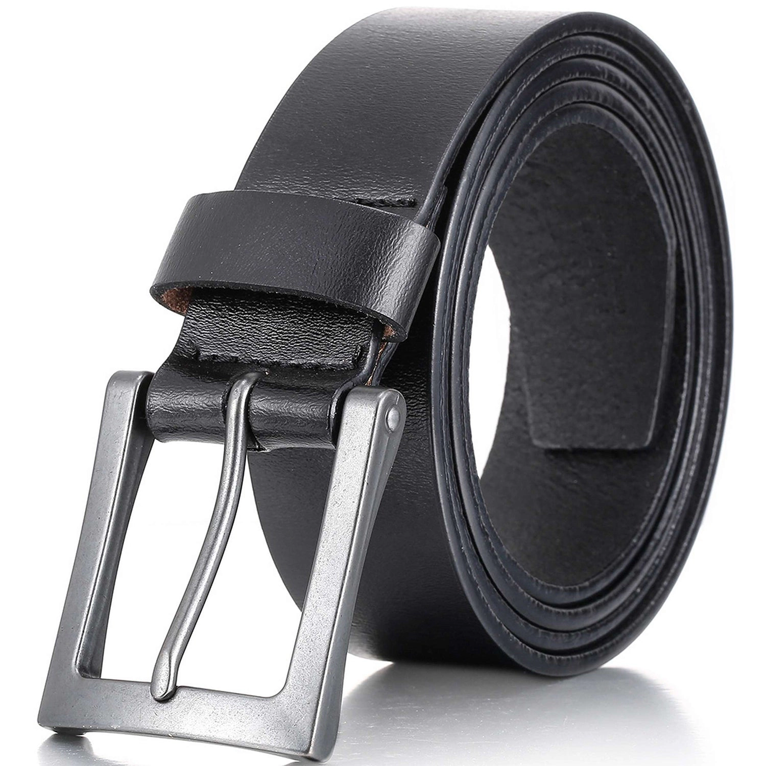 Mio Marino Men's Full-Grain Leather Casual Jean Belt