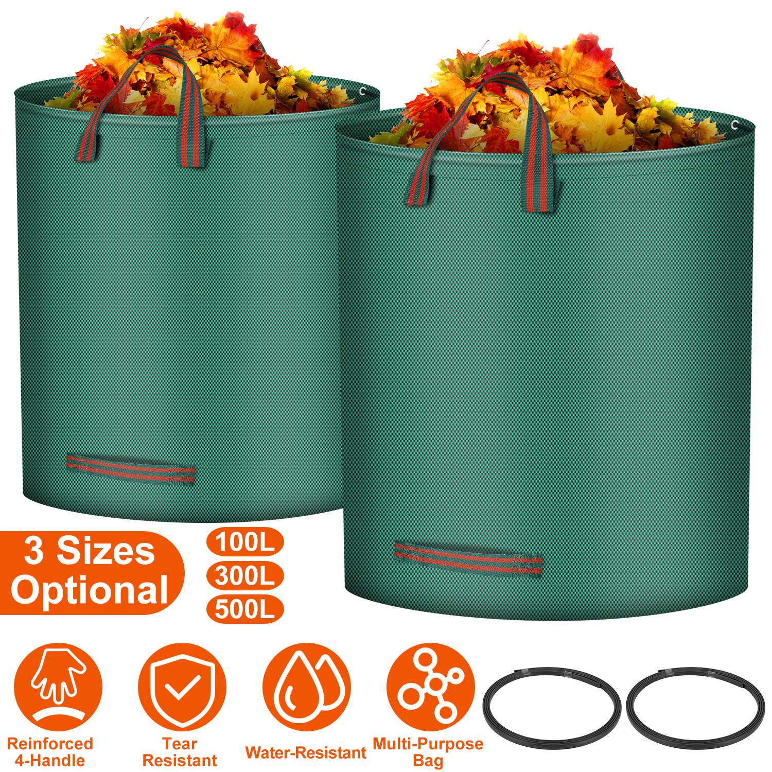 GBruno 2-Pack Waterproof Garden Waste Bags