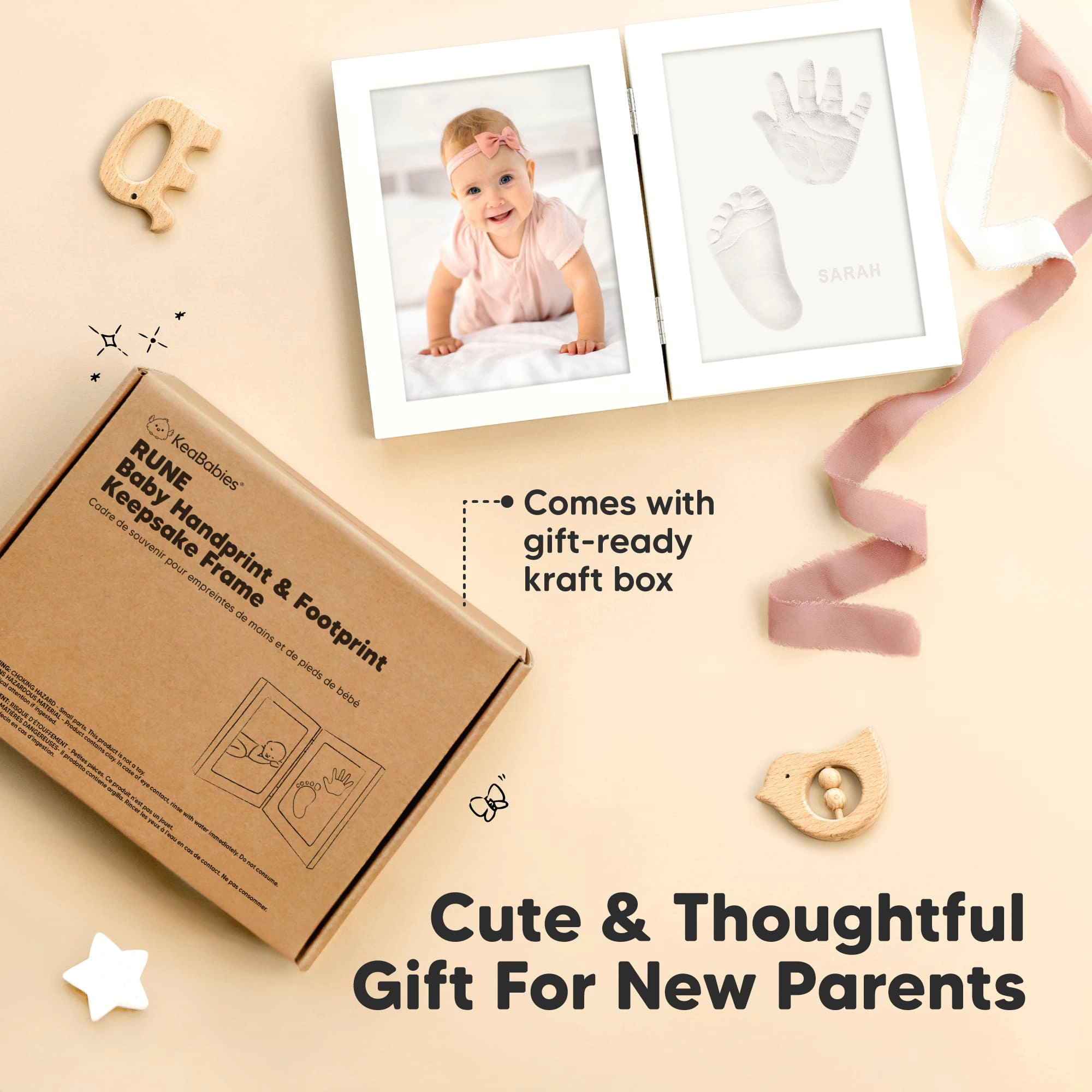 KeaBabies Rune Hand & Footprint Keepsake Frame