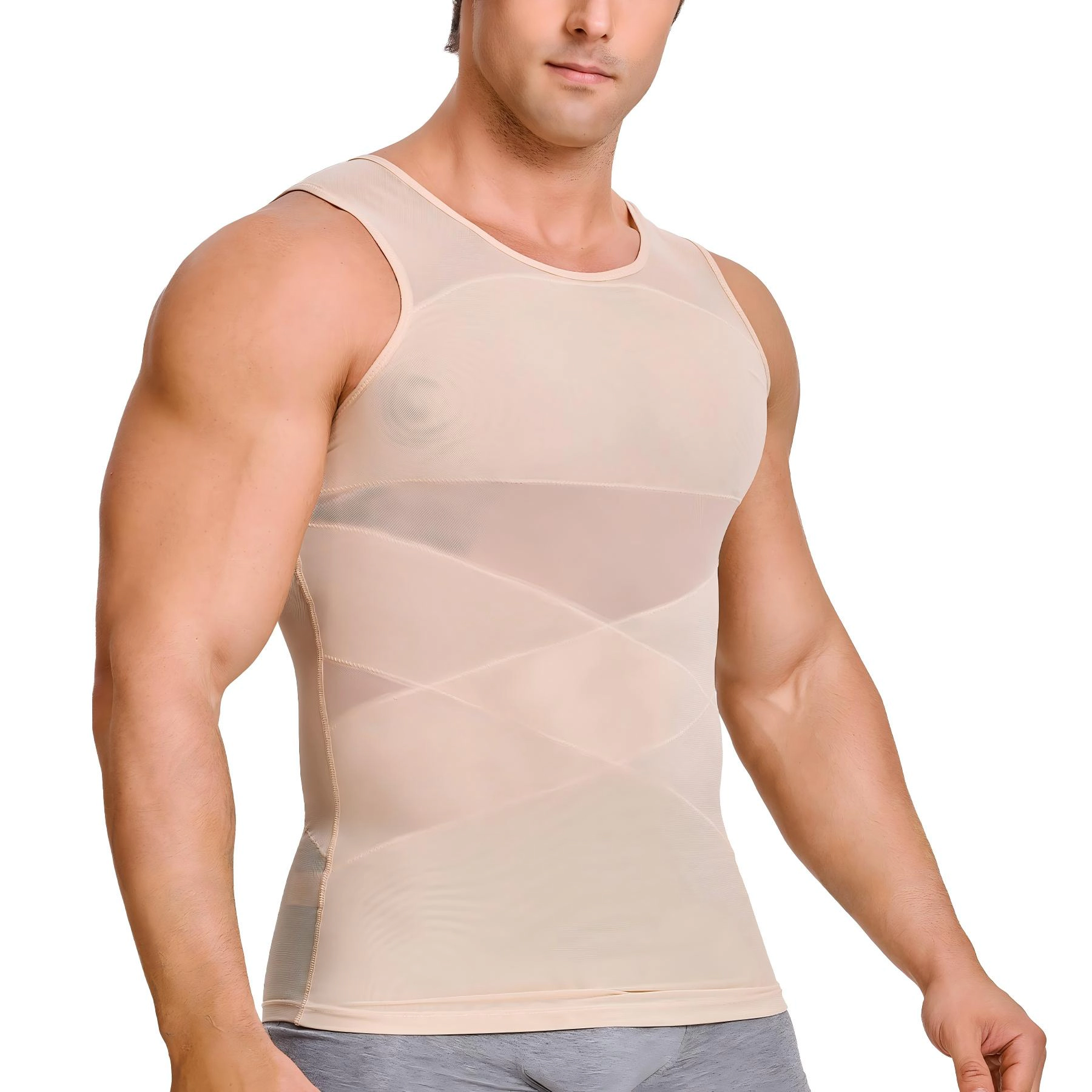 Nebility Mens Compression Tank Top Body Shaper Sleeveless Vest