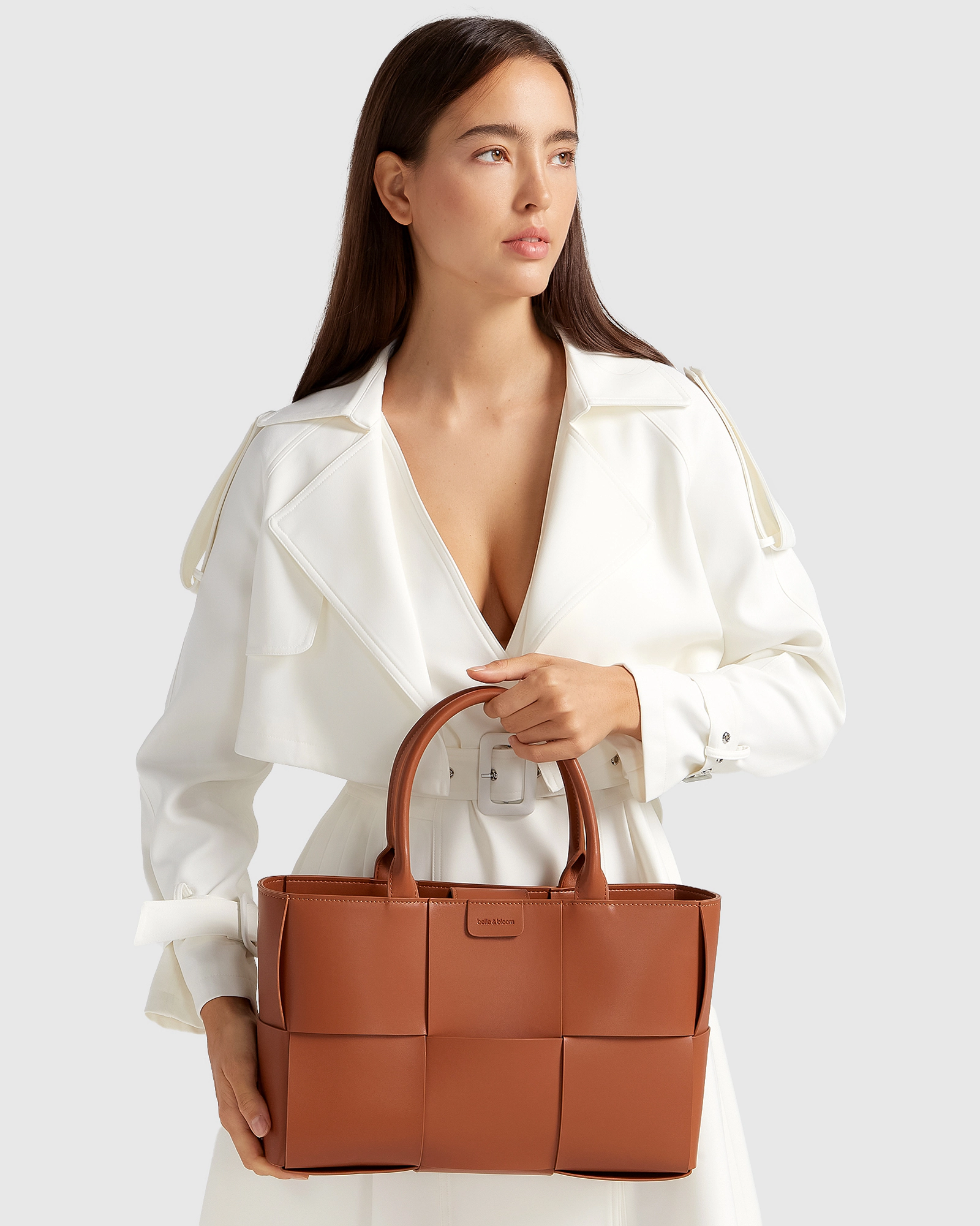 Belle & Bloom Womens Manhattan Cropped Trench