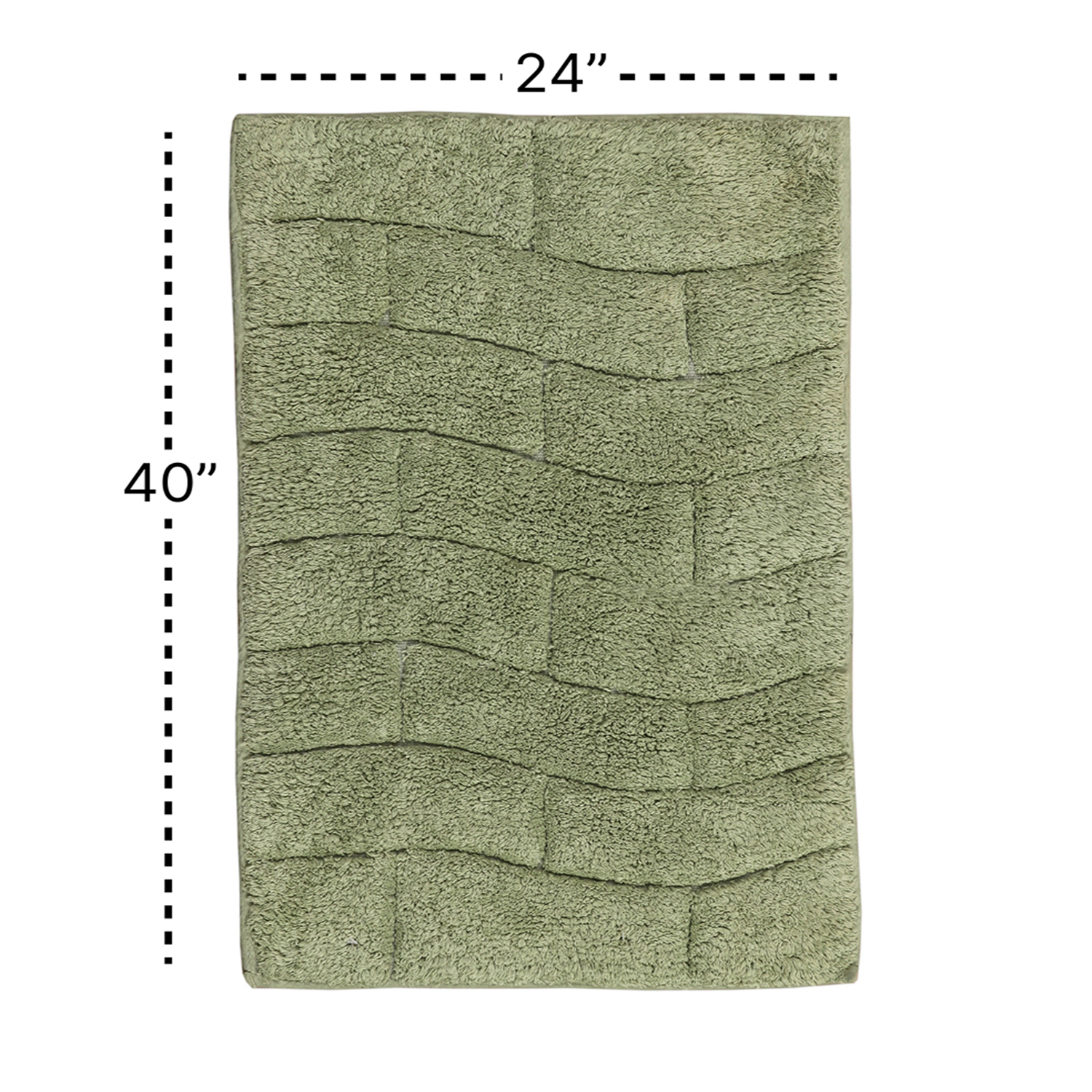 Knightsbridge Stylish And Comfortable All Season Traditional New Tile Design Cotton Bath Rug 24" X 40