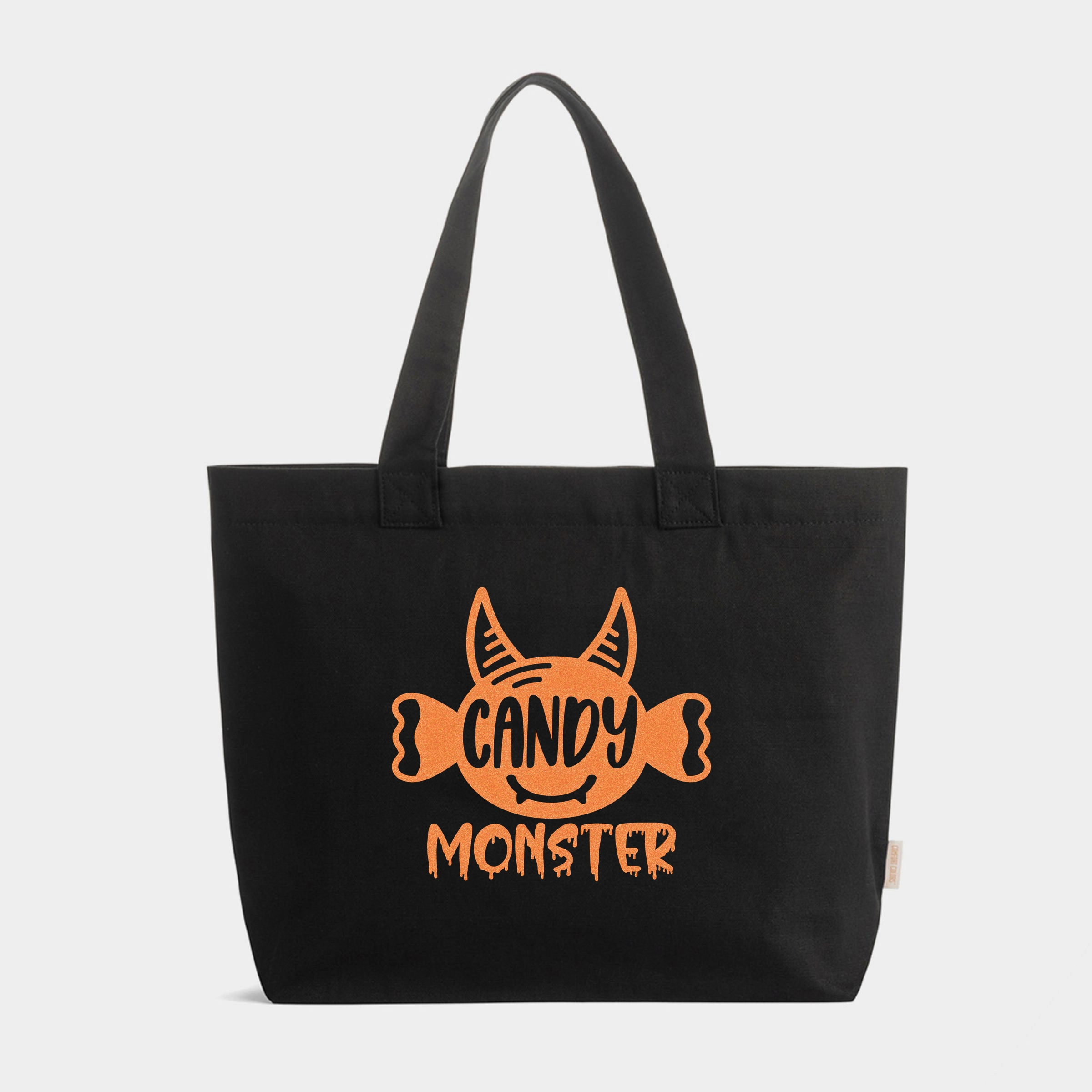 Simply Sage Market - Zippered Canvas Tote Candy Monster Horns Glitter