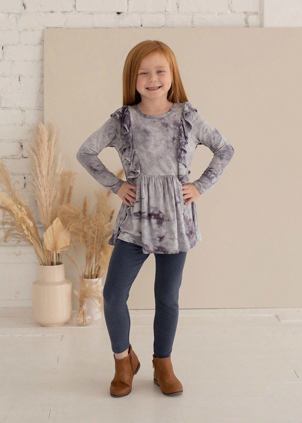 Mabel and Honey Ocean Waves Tie-Dye Knit 2-Piece Set for Girls