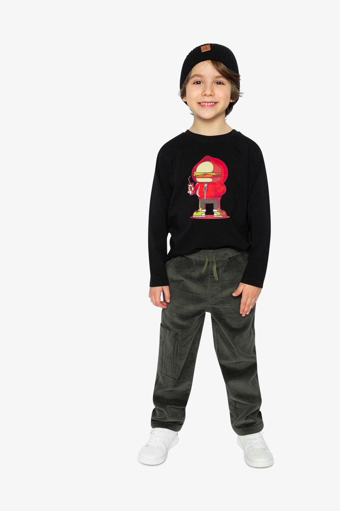 Deux par Boys Long Sleeve Organic Cotton T-Shirt with Street Graphic