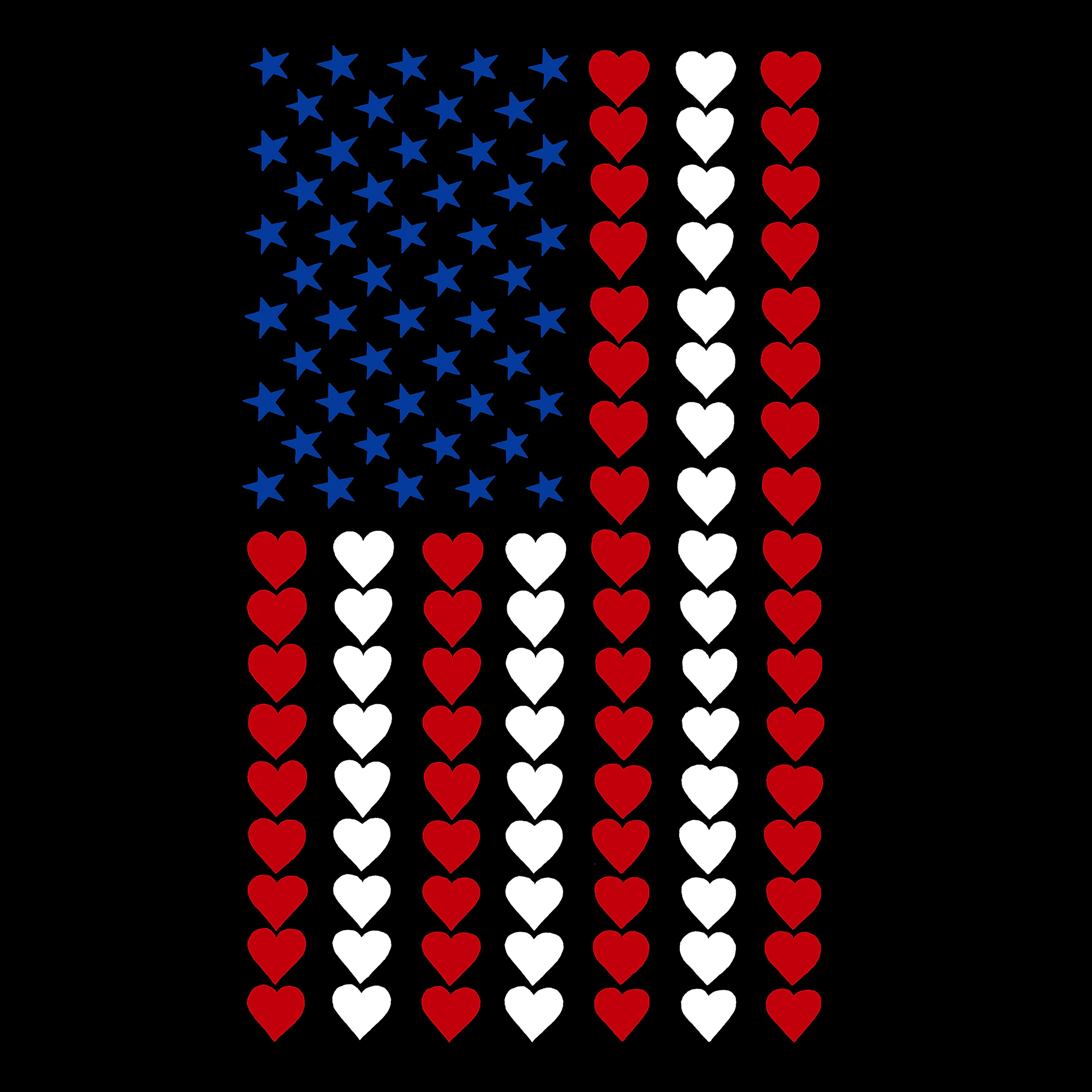 LA Pop Art Heart Flag - Men's Word Hooded Sweatshirt