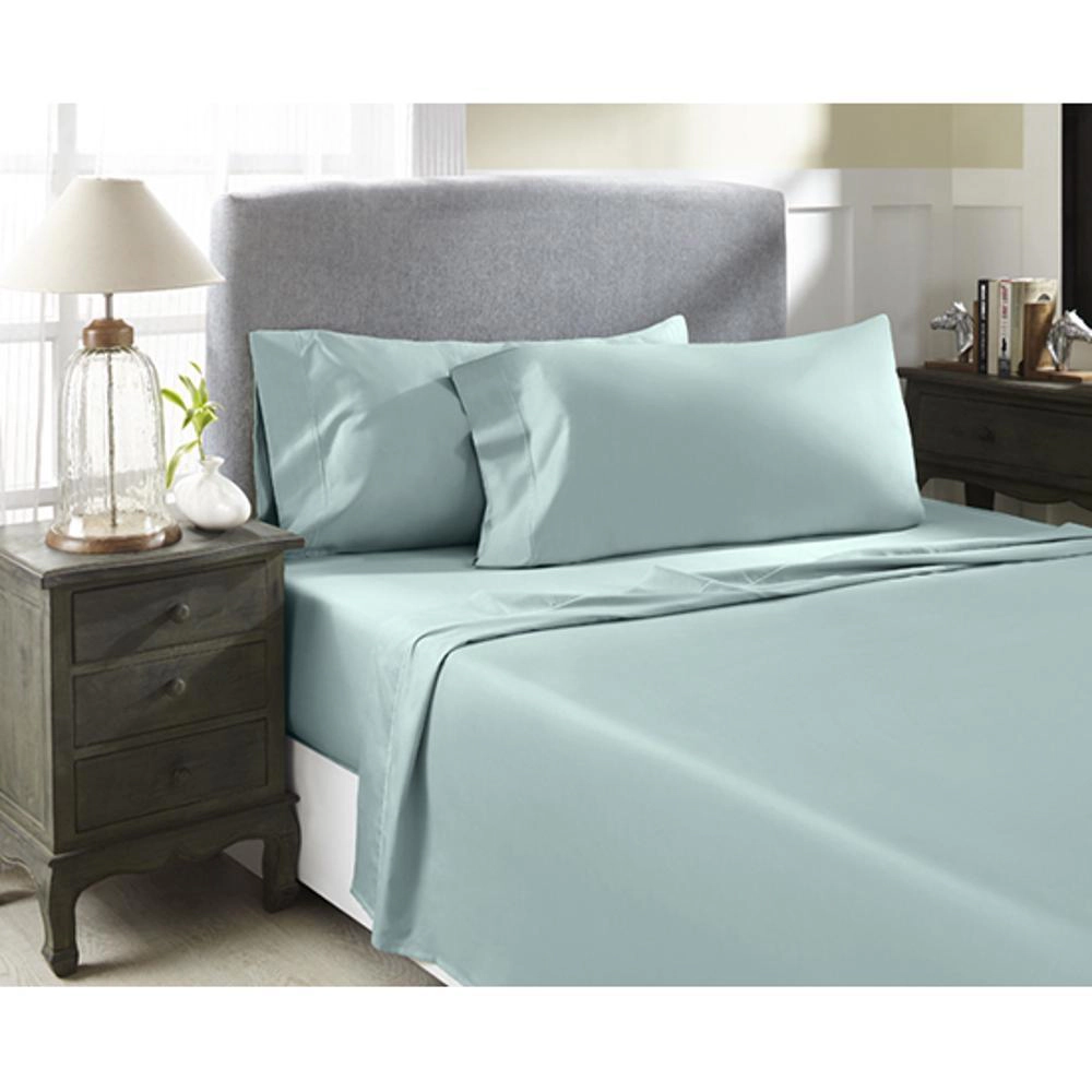 Perthshire Platinum Concepts 800 Thread Count Solid Sateen Sheet - 4 Piece Set - King, Ocean Blue