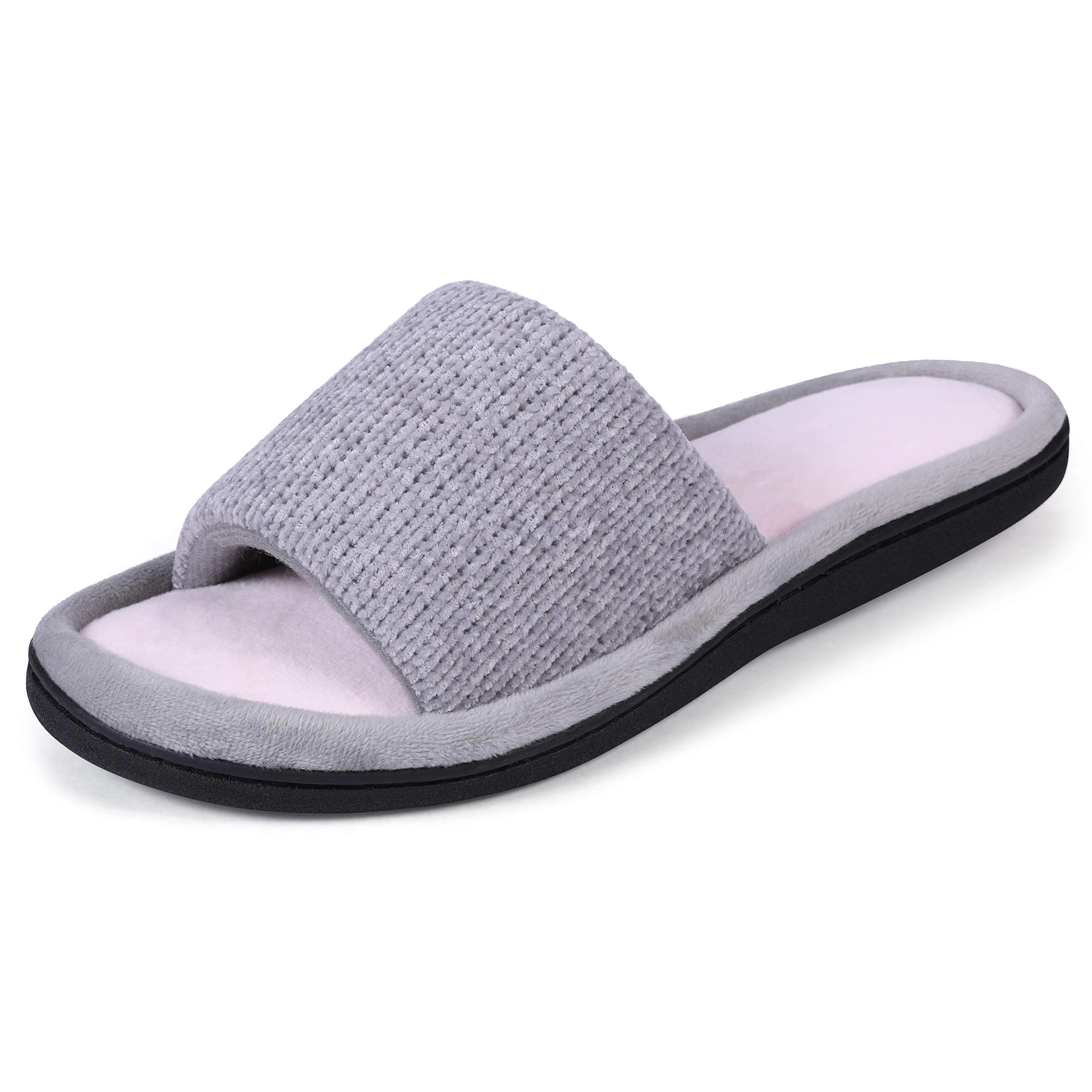 Roxoni Women's Soft Open-Toe Memory Foam Slide Slippers