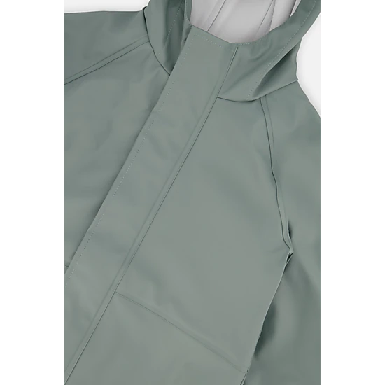 Deux par Deux Unisex Color-Block Raglan Sleeve Hooded Rain Jacket