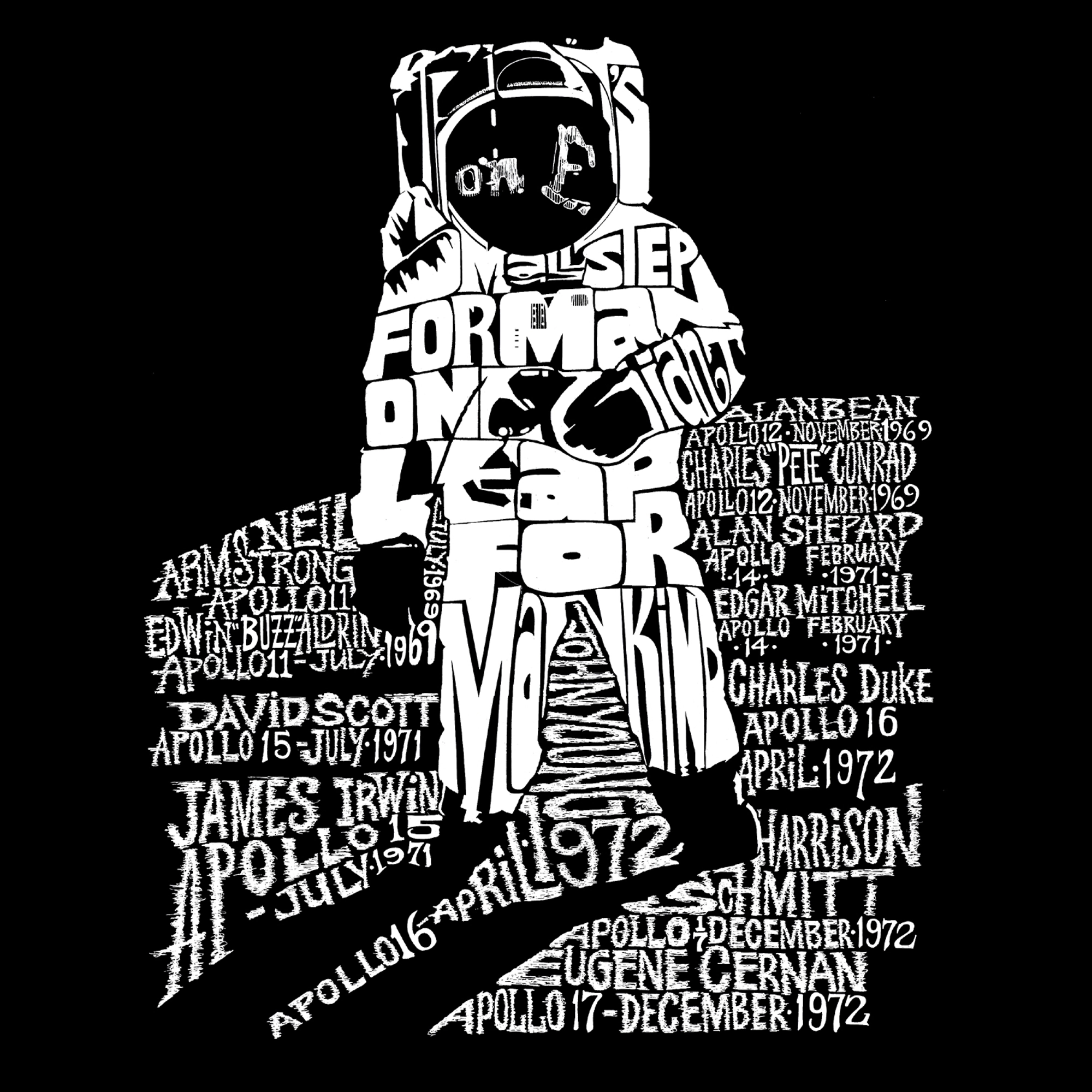 LA Pop Art Astronaut - Mens Word Hooded Sweatshirt