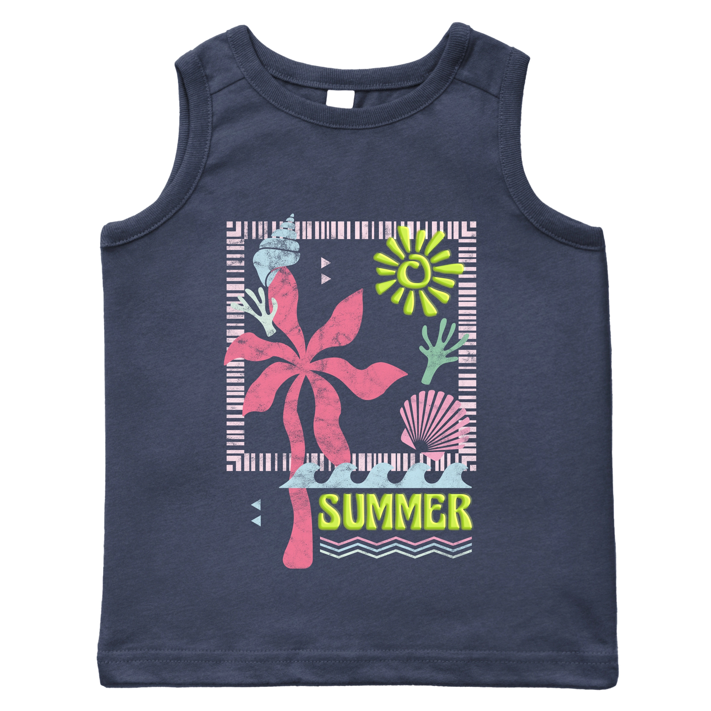 The Juniper Shop - Summer Icons Colorful Puff Print Toddler Graphic Tank