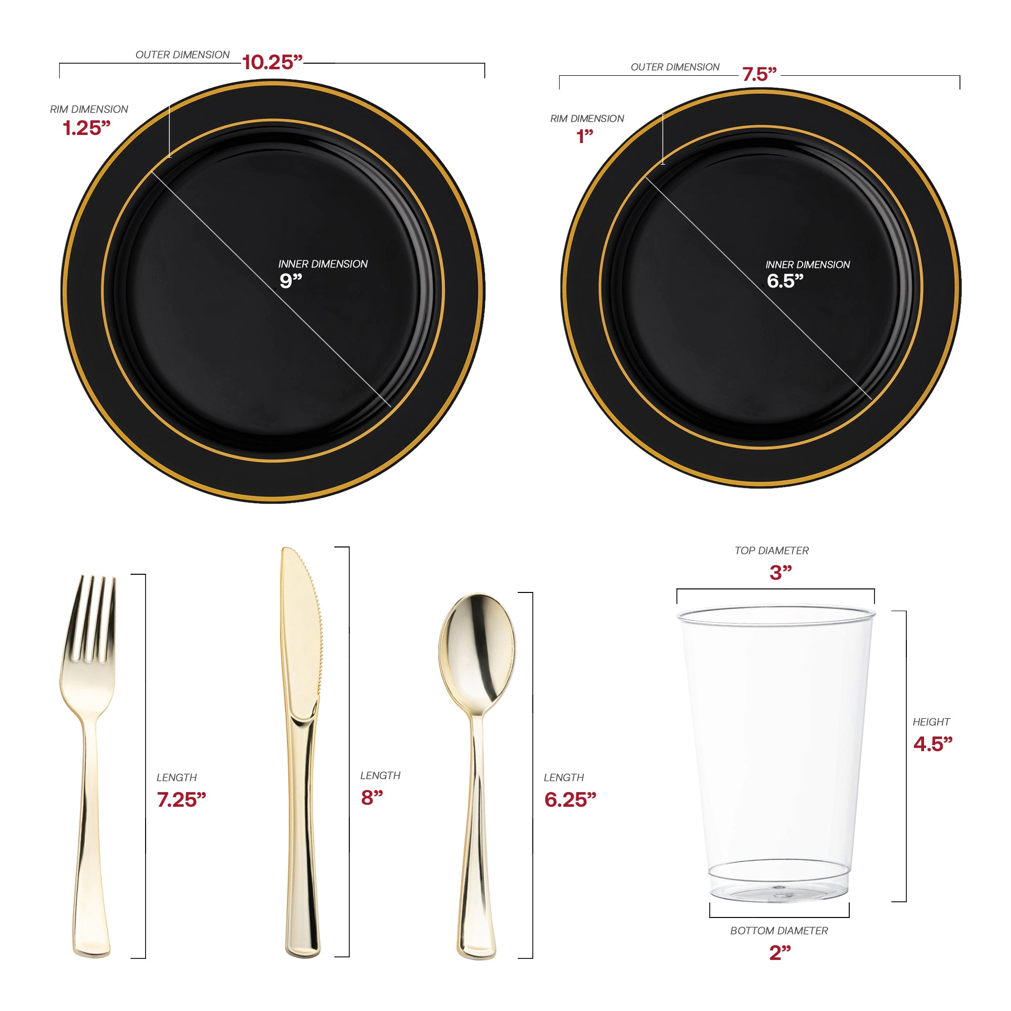 Smarty Had A Party with Gold Edge Rim Plastic Wedding Value Set