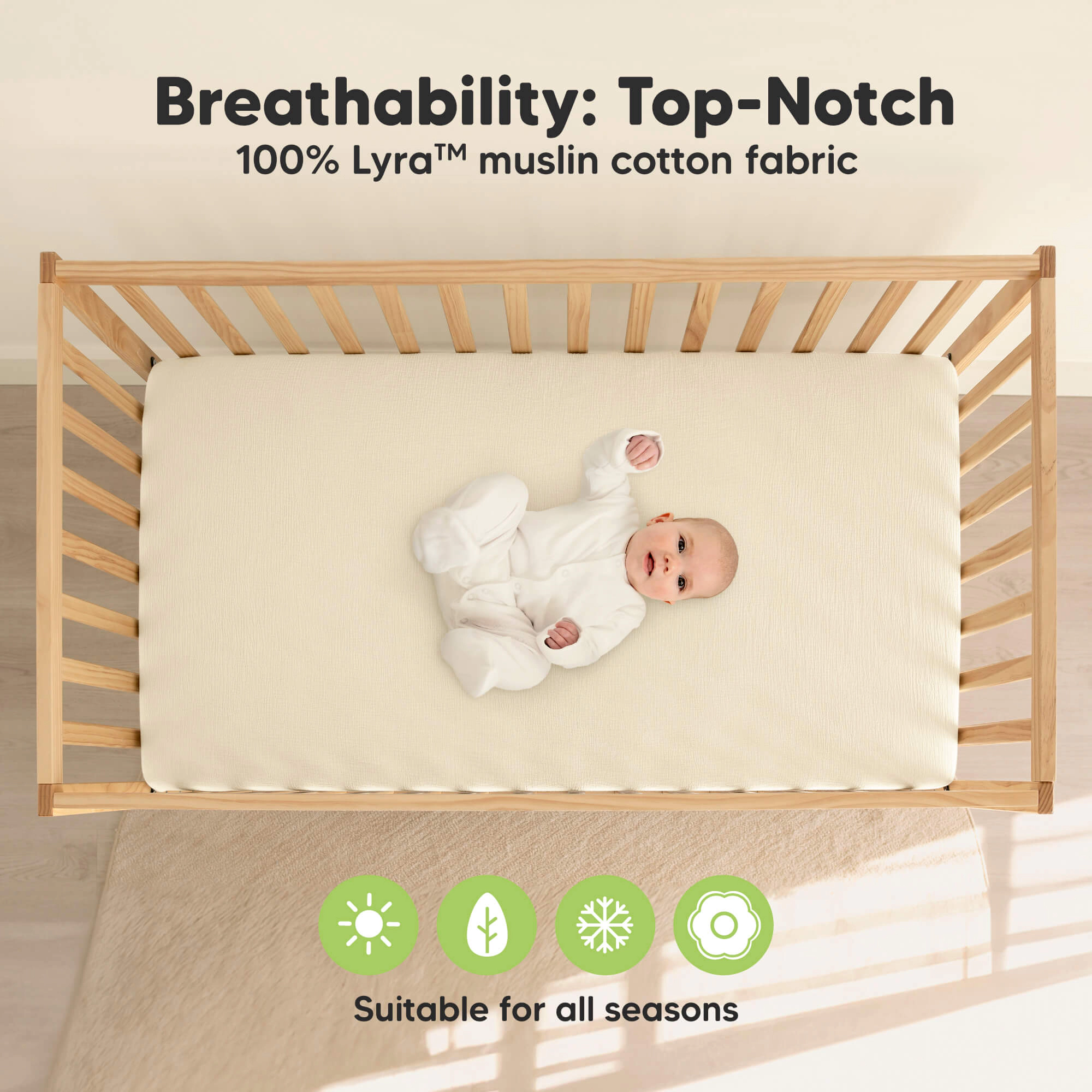 KeaBabies 2-Pack Lyra Muslin Crib Sheets