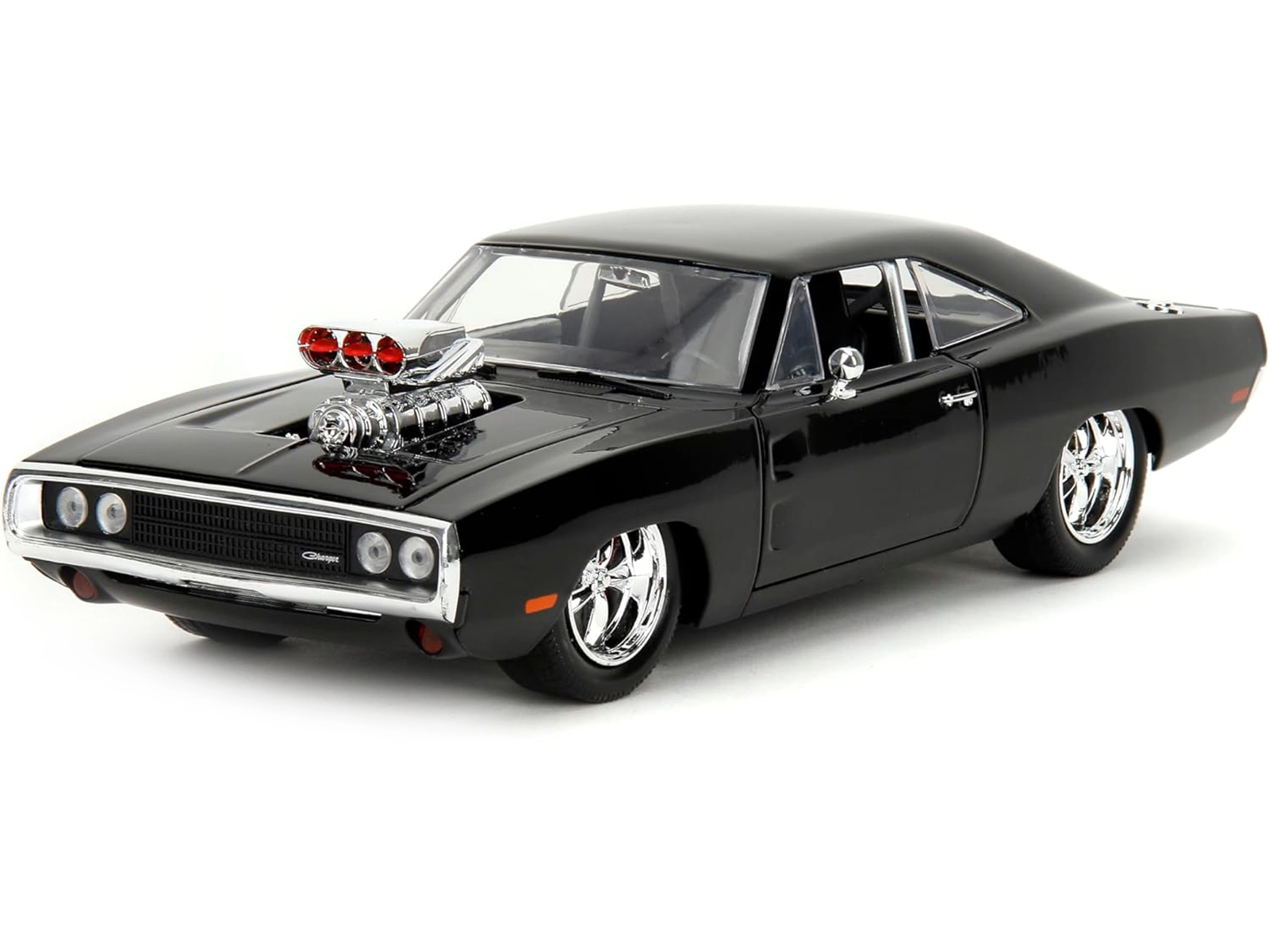 Jada Dodge Charger R/T Black with Dom Diecast Figure "Fast & Furious" (2009) Movie "Hollywood Rides" Series