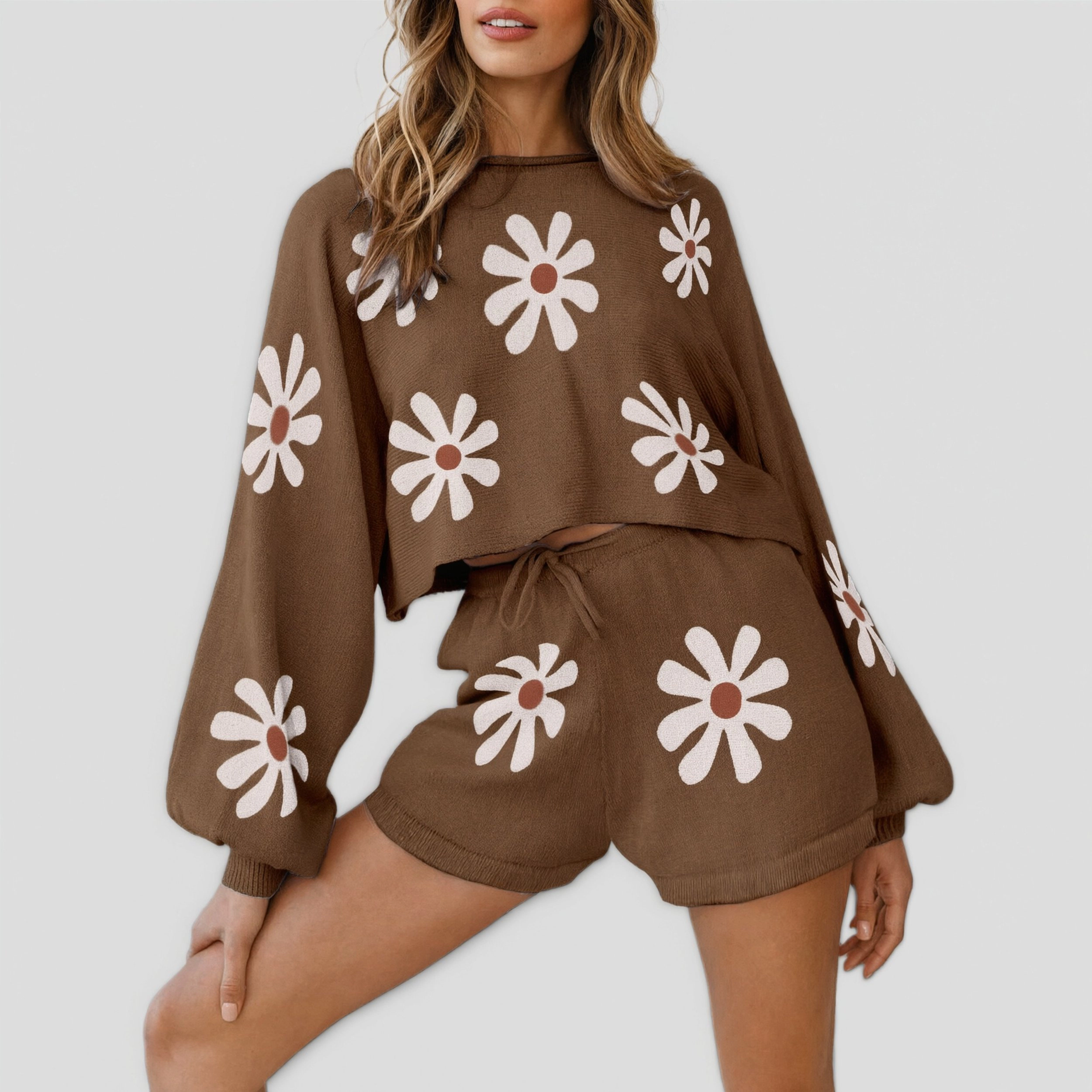 Ekouaer Pajamas Set for Women Lounge Sets Long Sleeve Sweatsuit Matching 2 Piece Outfits Cute