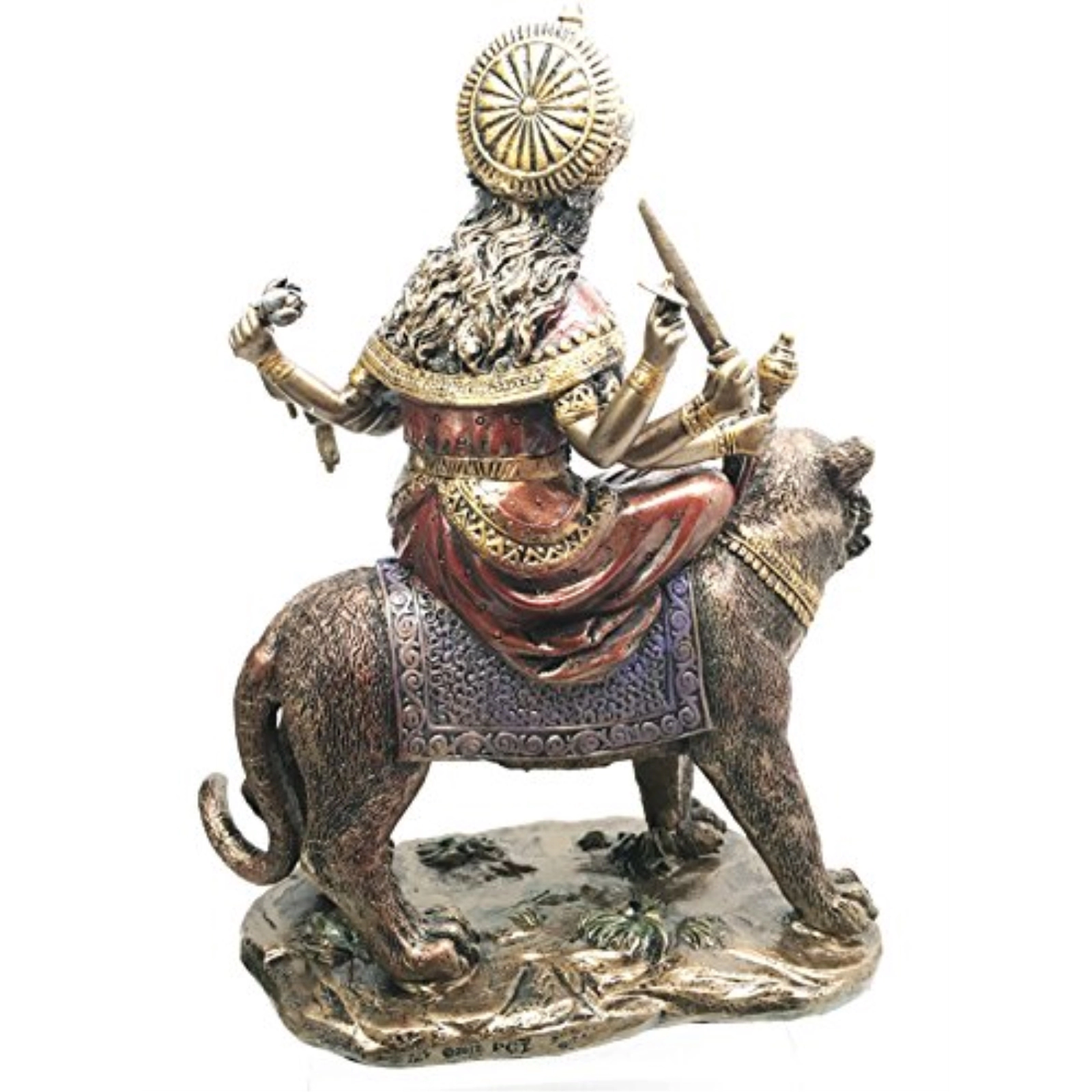Pacific Giftware Eastern Enlightenment Durga On Tiger Statue Decorative Resin Piece 8.5 inch