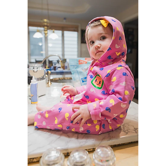 Cocomelon Fleece Hooded One-Piece Outfit