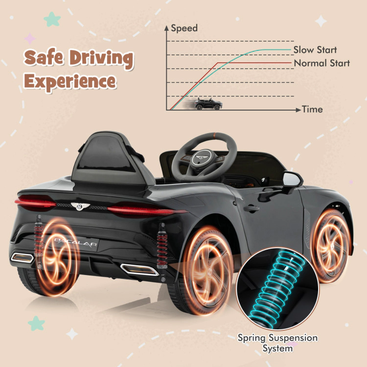 Hivvago 12V Powered Car Kids Ride-on Racer Car Licensed Bentley Bacalar