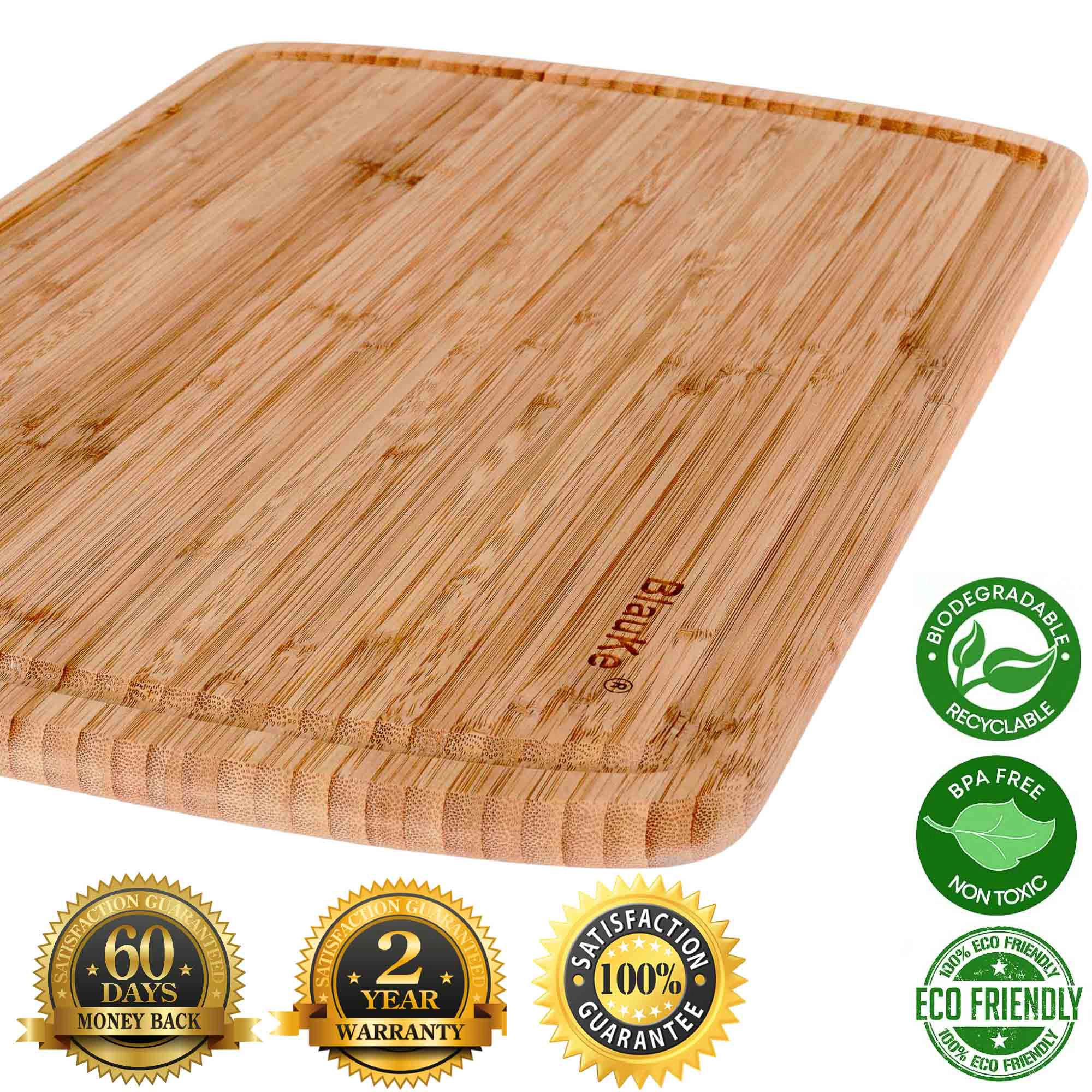 Extra Large Wood Cutting Board - Butcher Block with Juice Groove, Serving Tray - Wooden Chopping Board for Kitchen