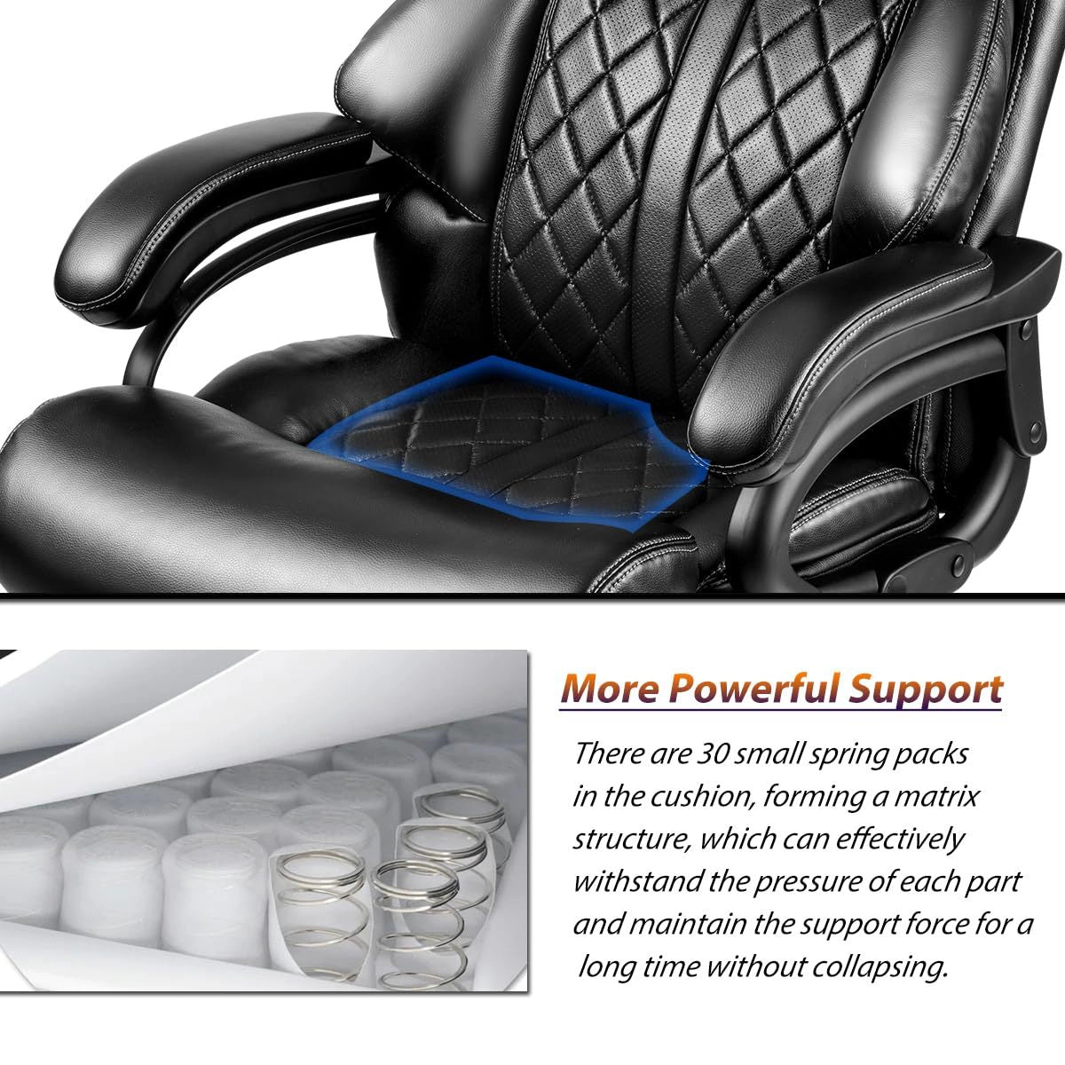 Platinum-Level Office Chairs Big And Tall Office Chair 500lb Capacity With Wide Spring Seat  For Heavy Capacity