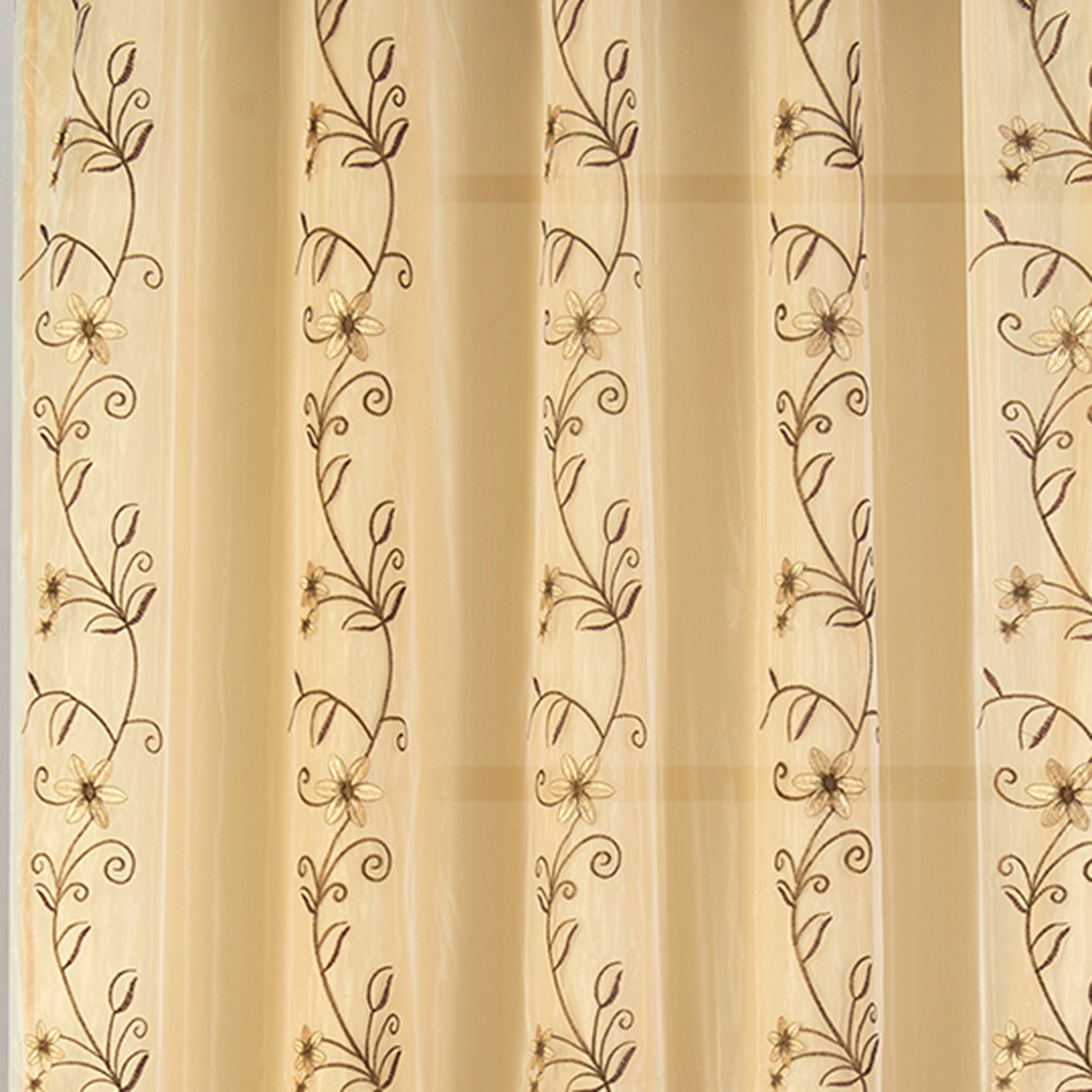 Priscilla Embroidered Panel With Double Valance 54'' x 90