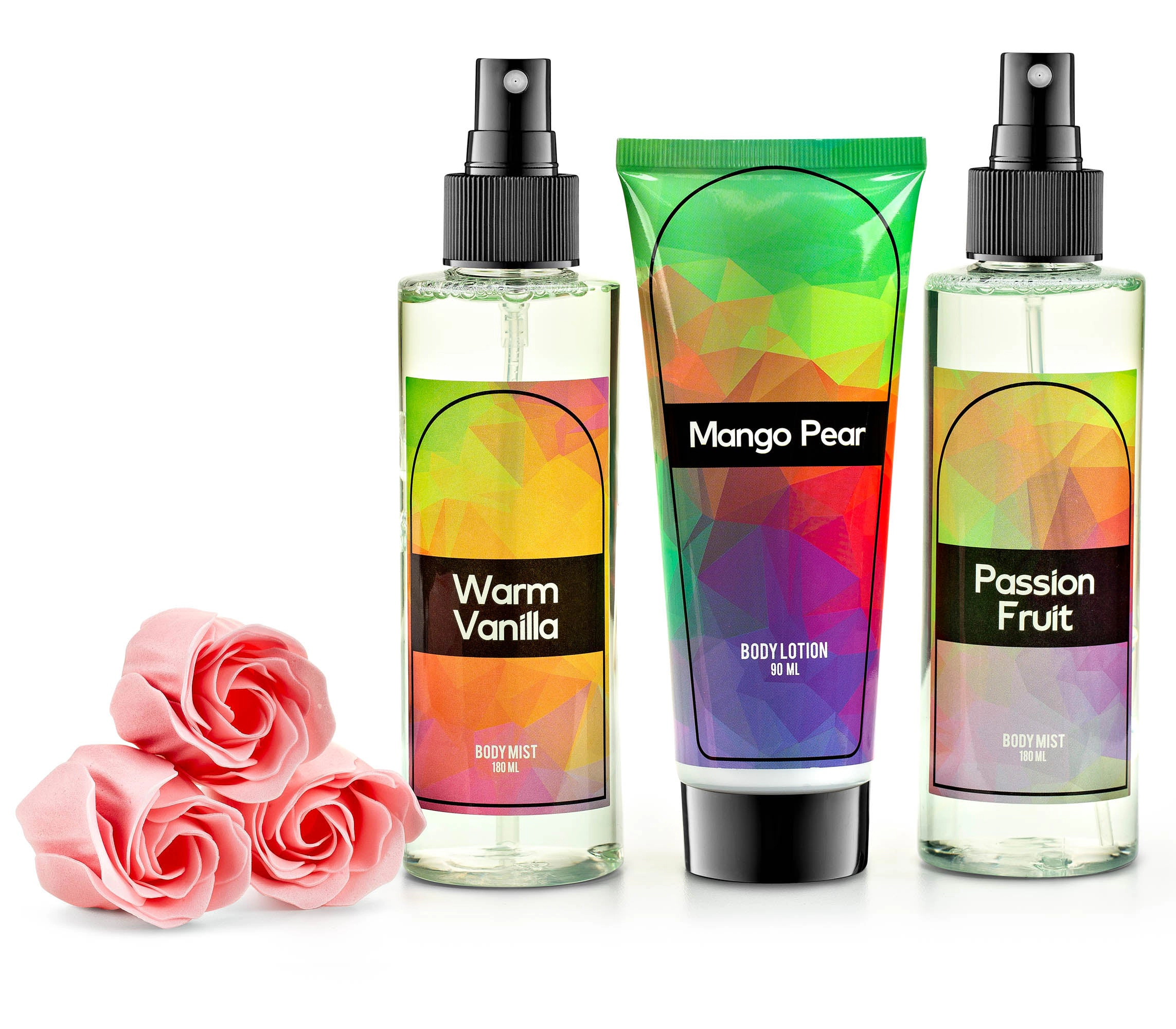 Freida and Joe Women Tropical Passion Fruit, Vanilla, Mango Body Splash Set Valentine's Gift