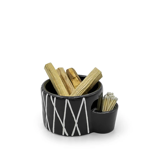 Bursera Ceramic Bowl, Onyx Black, 5 Inch