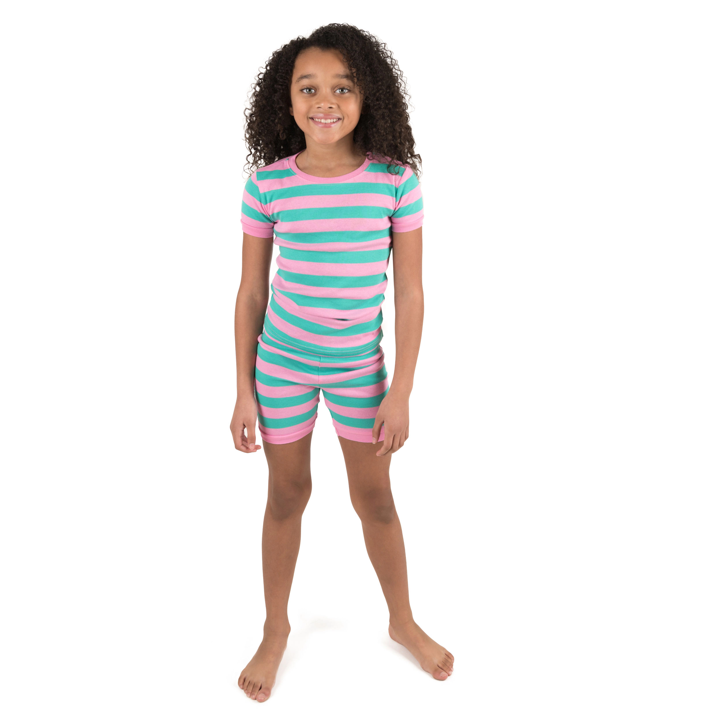 Leveret Kids 2-pc. Cotton Striped Short Sleeve Shirt & Shorts Pajama Set