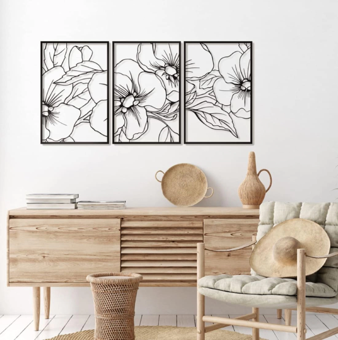 Living Hubss Minimalist Floral Single Line Wall Art