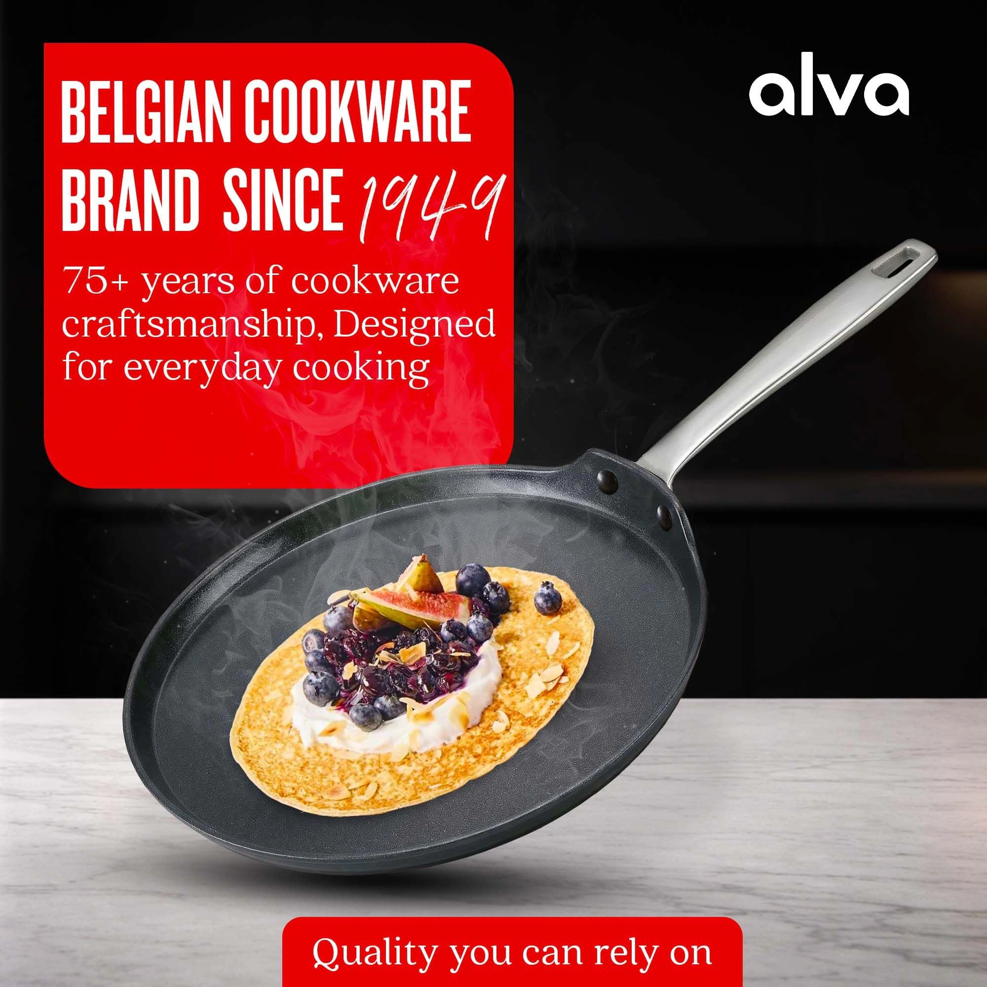 Alva Maestro 10-Inch Ceramic Nonstick Crepe Pan, Induction & Oven Safe