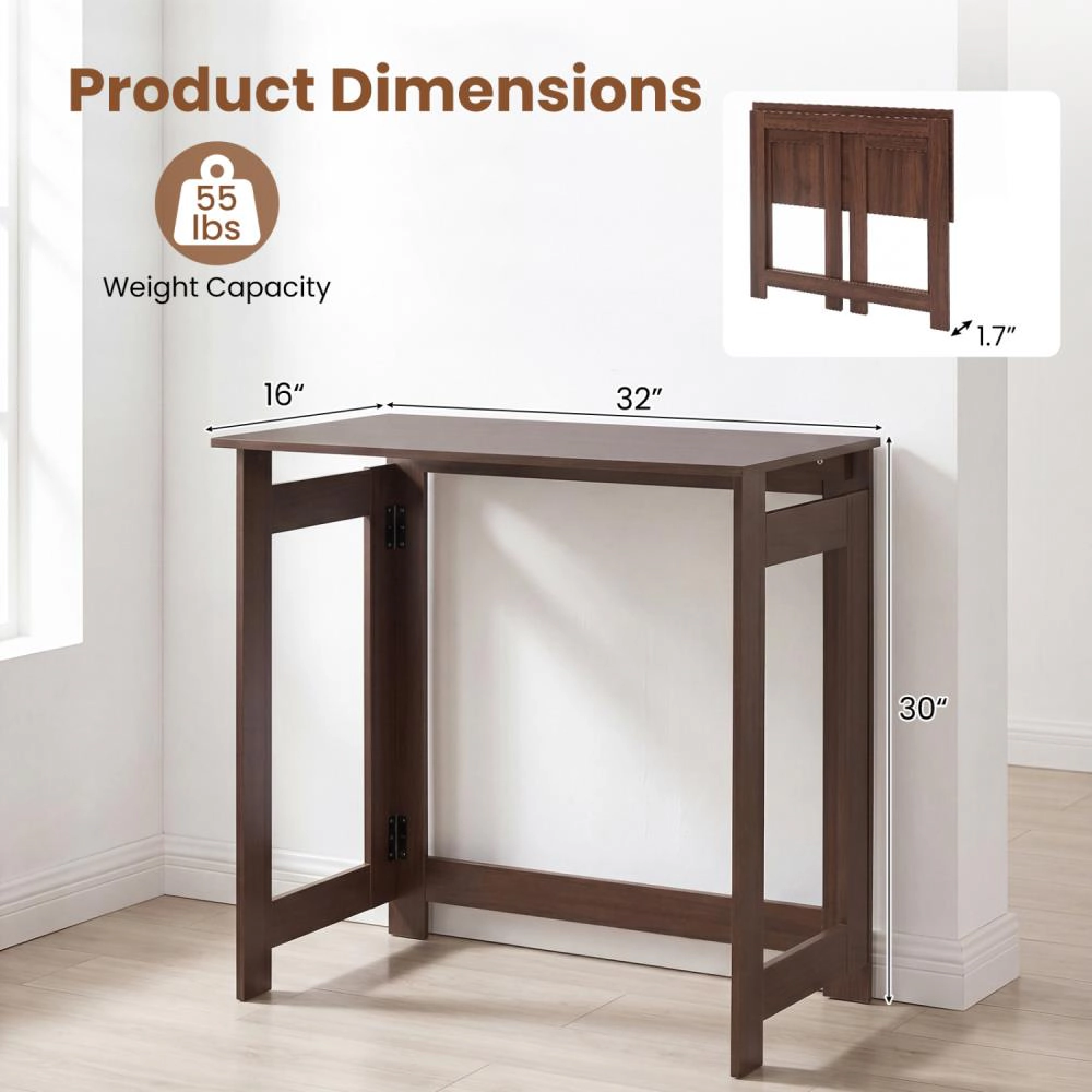 Hivvago Folding Console Table With Foldable Legs