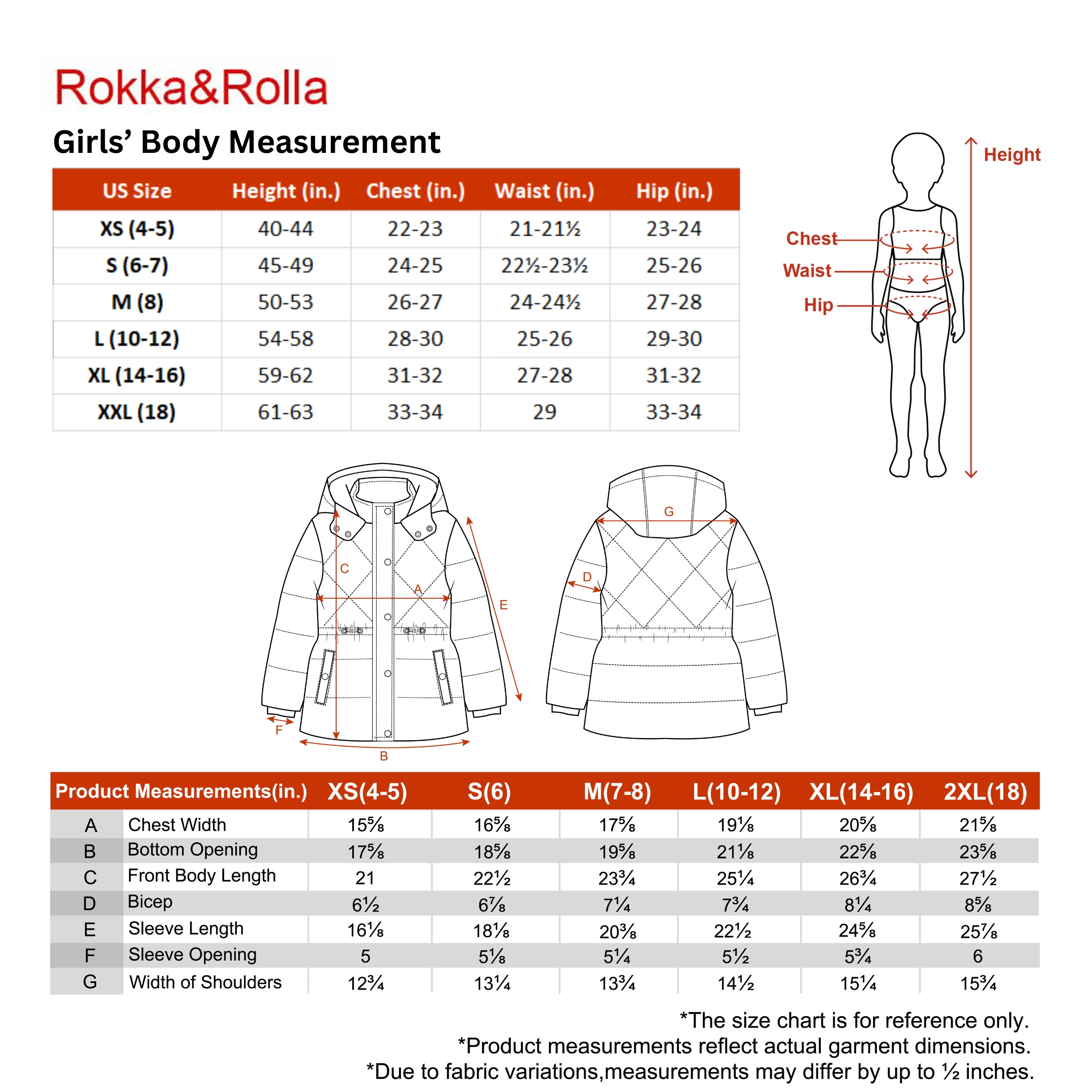 Rokka&Rolla Little & Big Kid Girls Timeless Quilted Coat