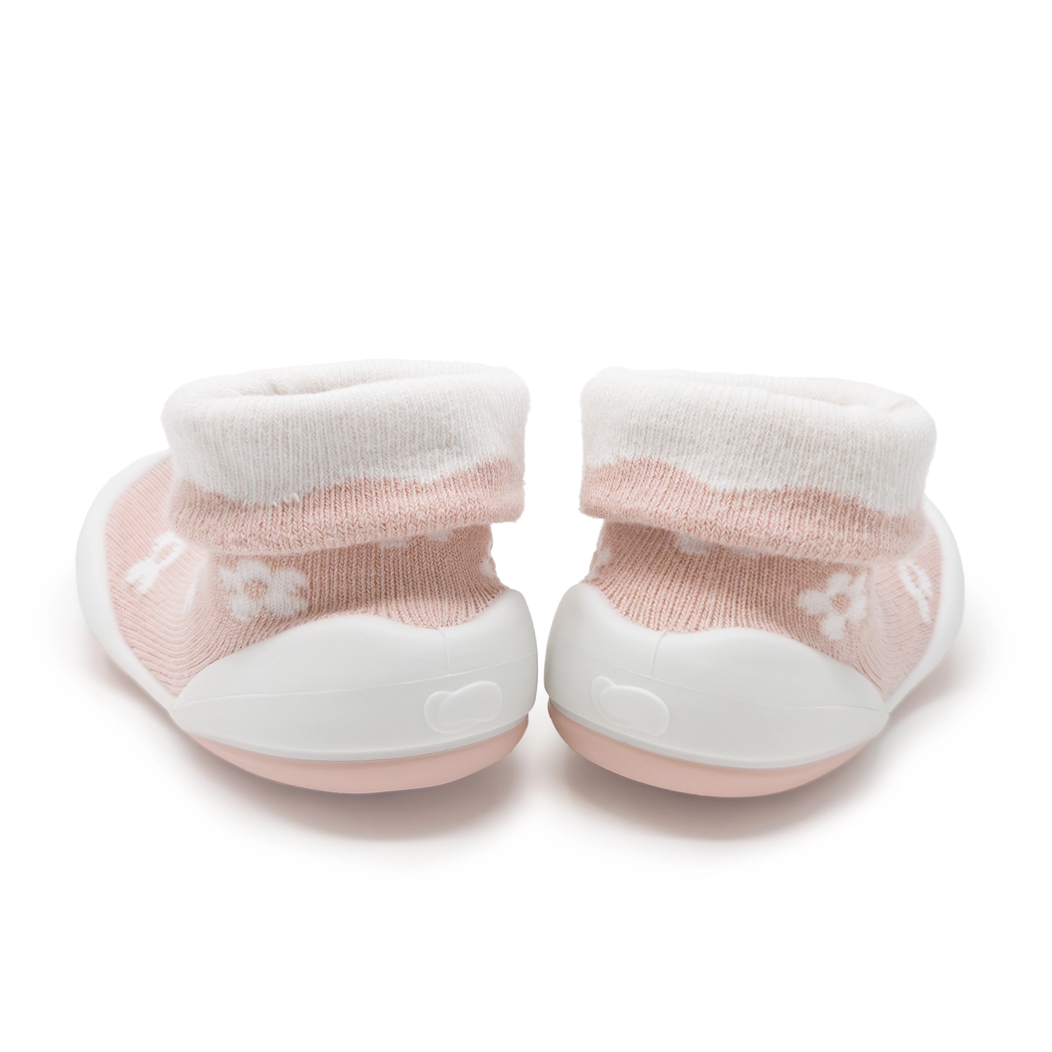 Komuello Baby Girl First Walk Sock Shoes Daisies - Mauve