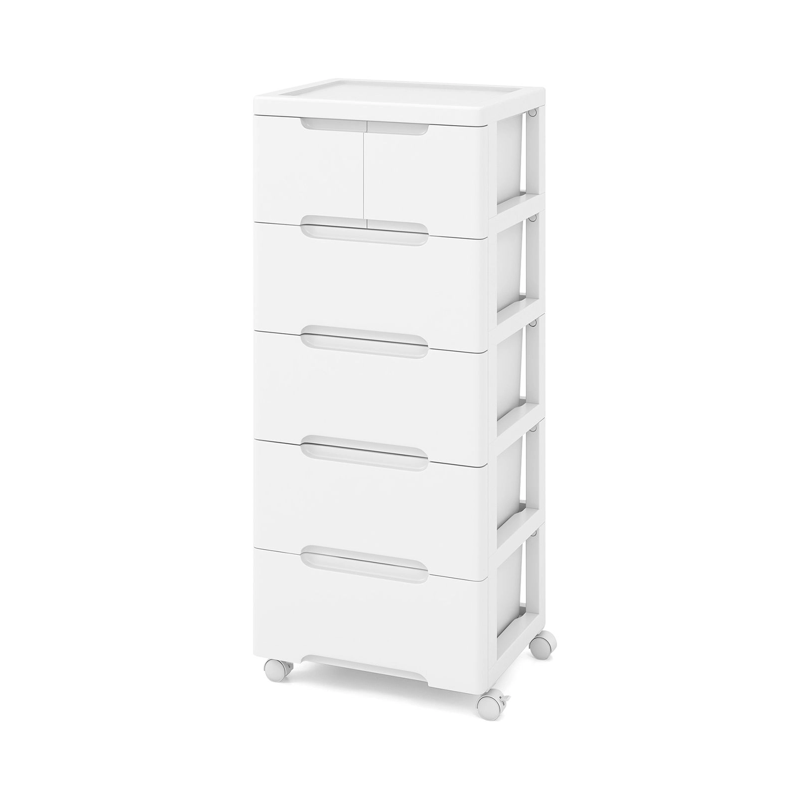 SlickBlue Rolling Storage Cabinet with Drawers and Lockable Wheels